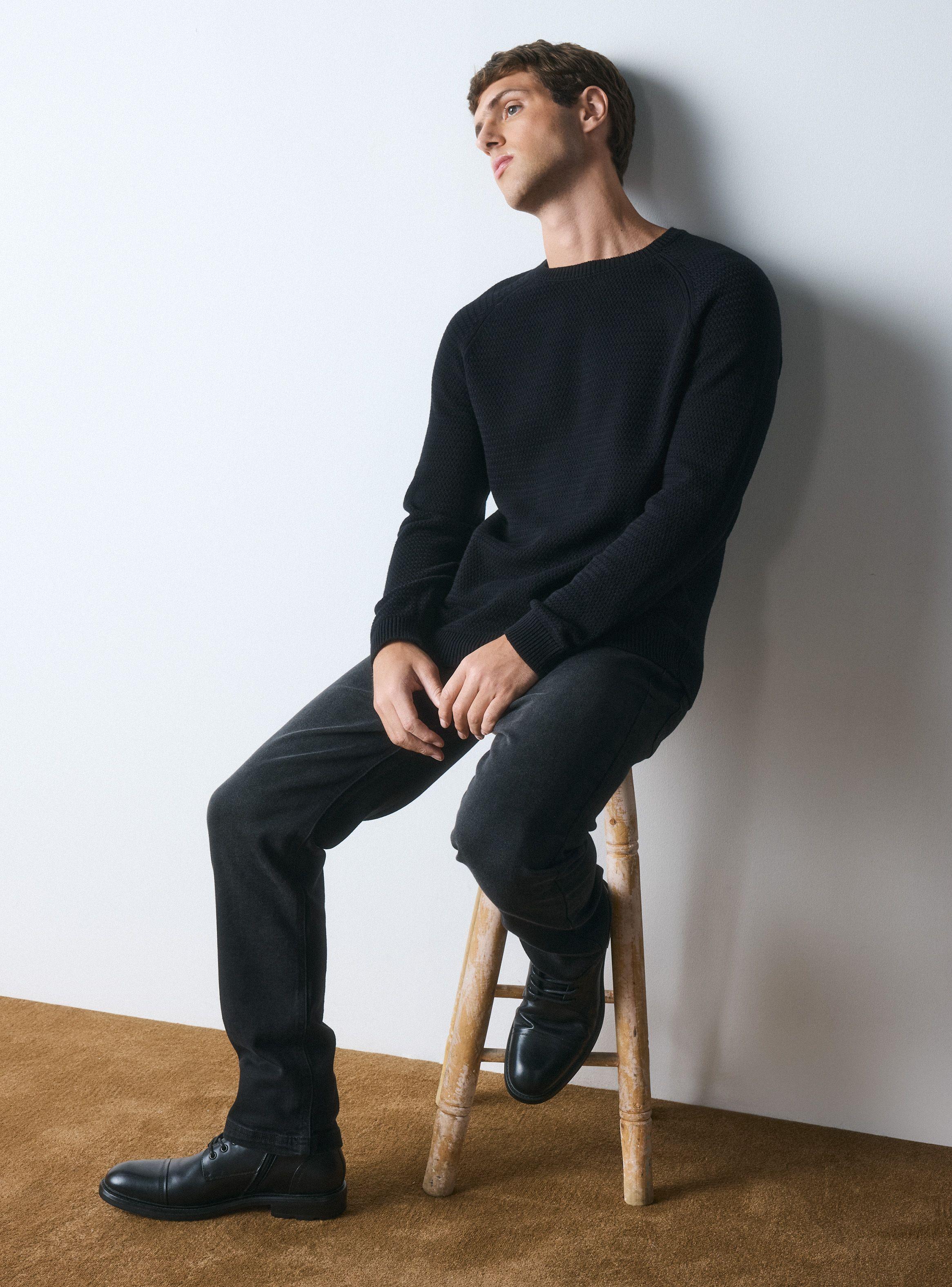 Sweater R-Neck Texturado Tejido-4