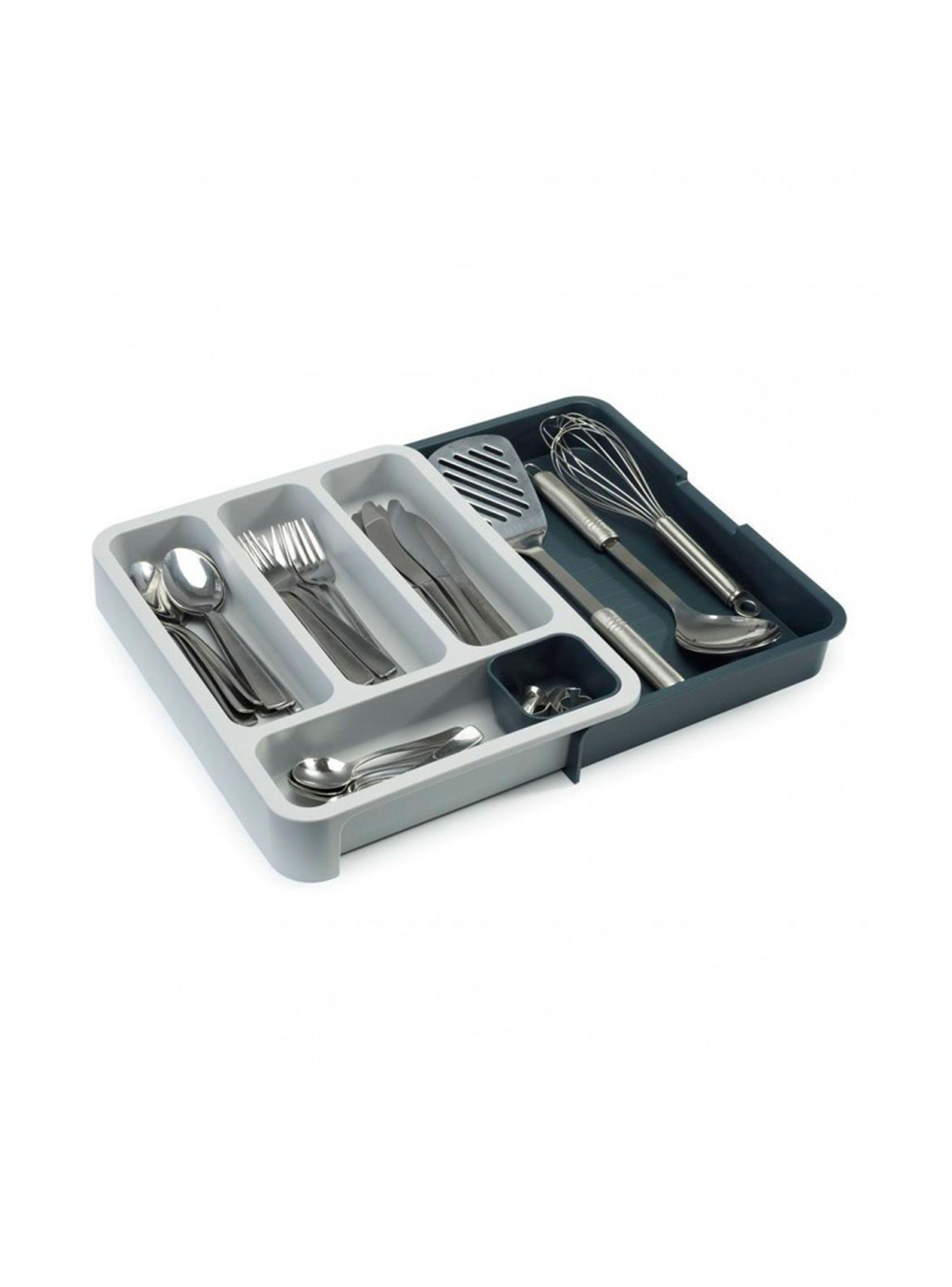 Organizador Cubiertos Extensible Gris-0