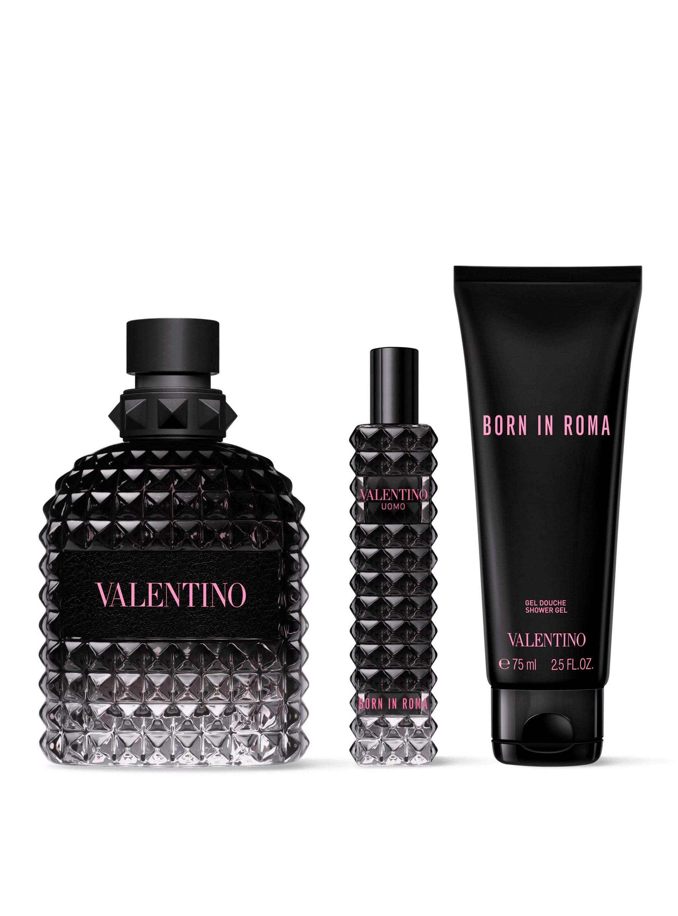 Set Perfume Born In Roma Uomo EDT Hombre 100ml + 15ml + Gel de Ducha 75ml Valentino-0