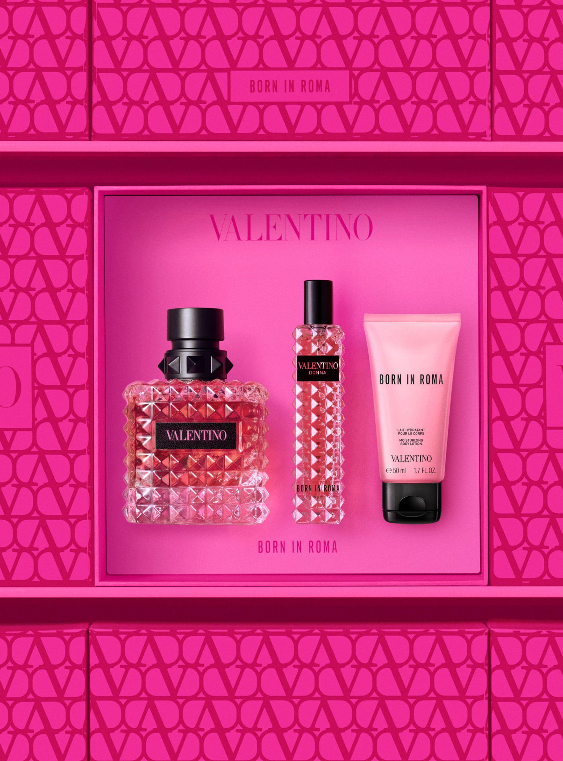 Set Perfume Born In Roma Donna EDP Mujer 100ml + 15ml + Loción Corporal 50ml Valentino-2