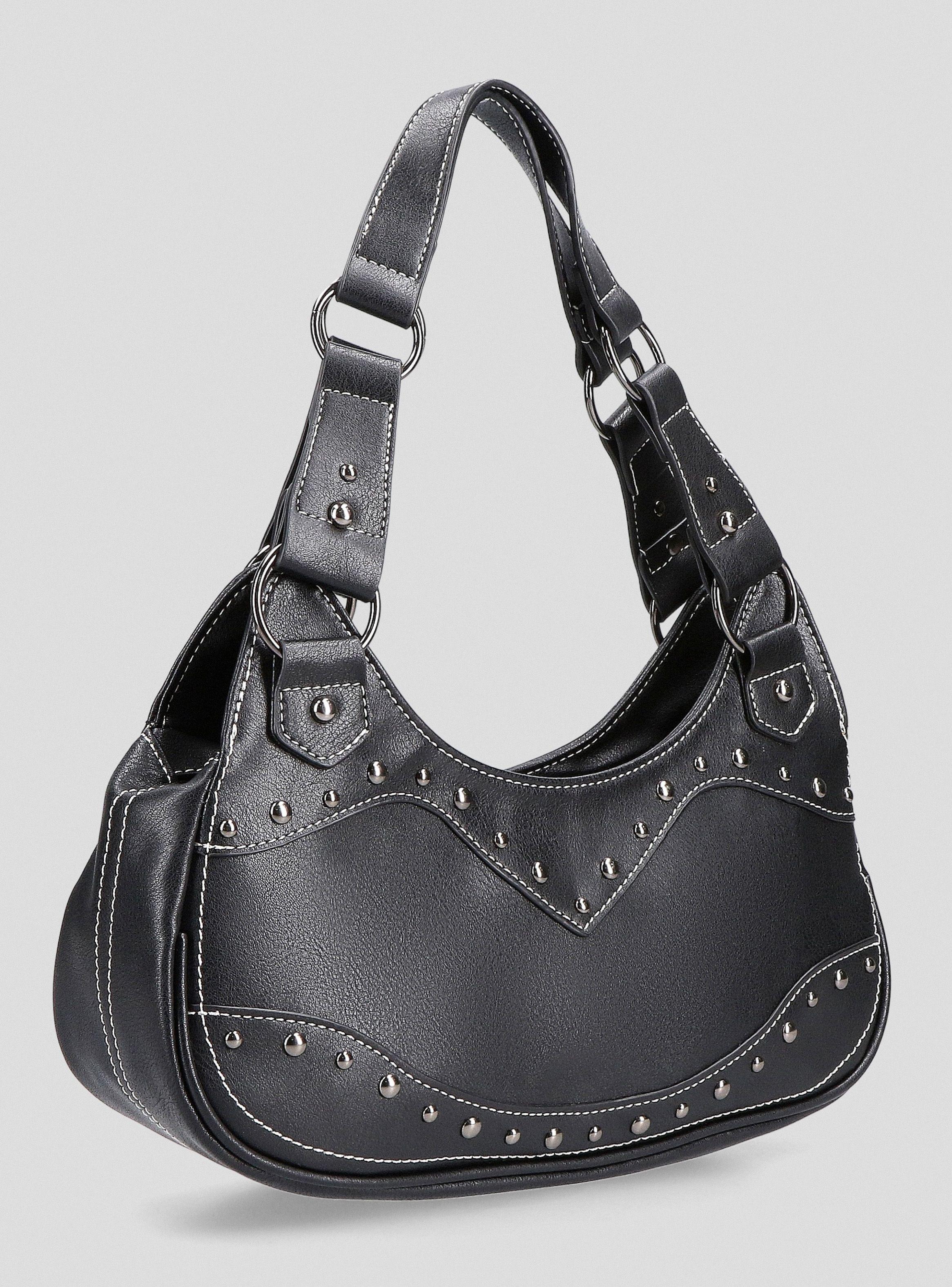 Cartera de Hombro Detalle Boho con Tachas-3