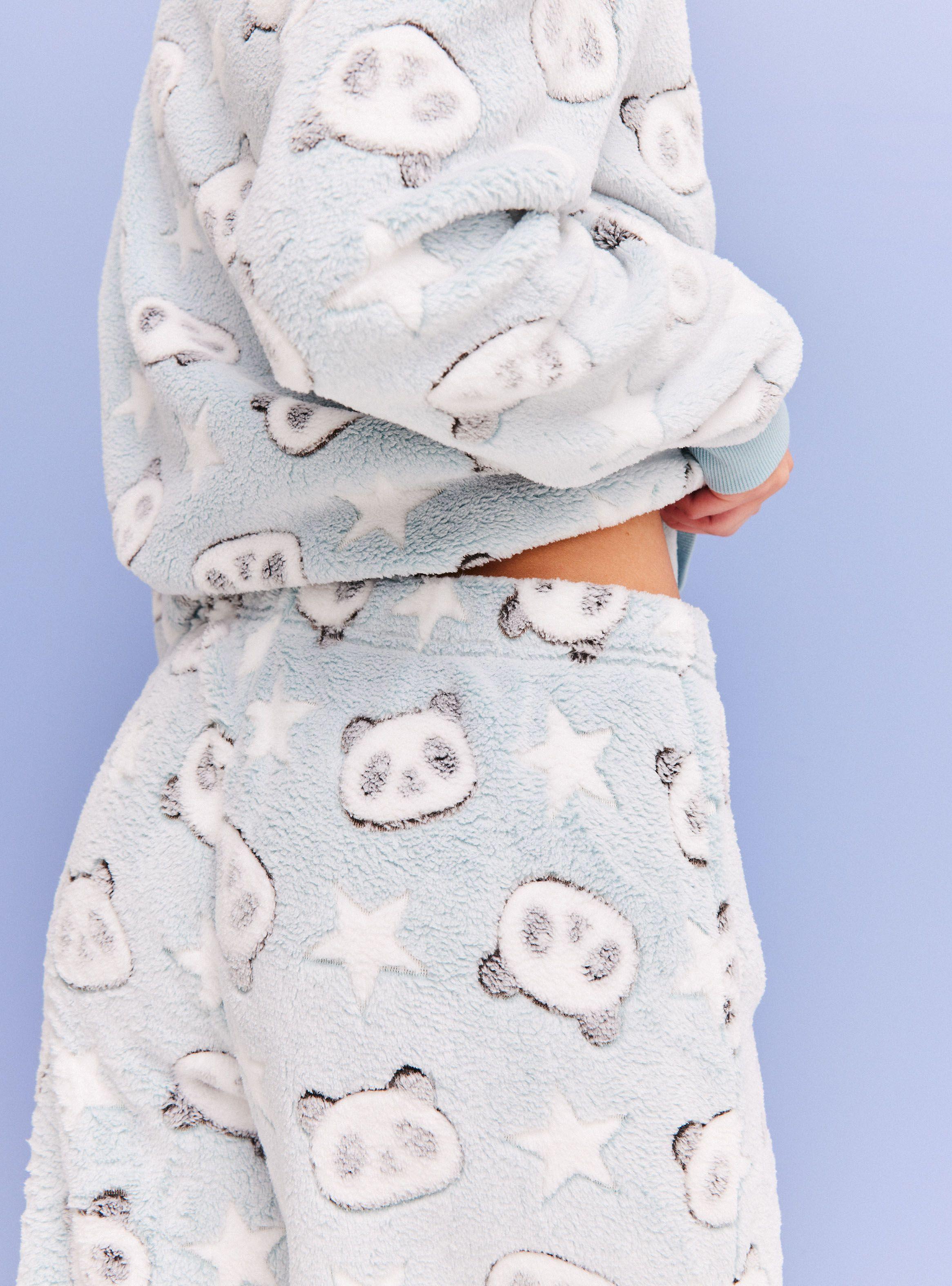Pijama Largo Coral Embosse-3