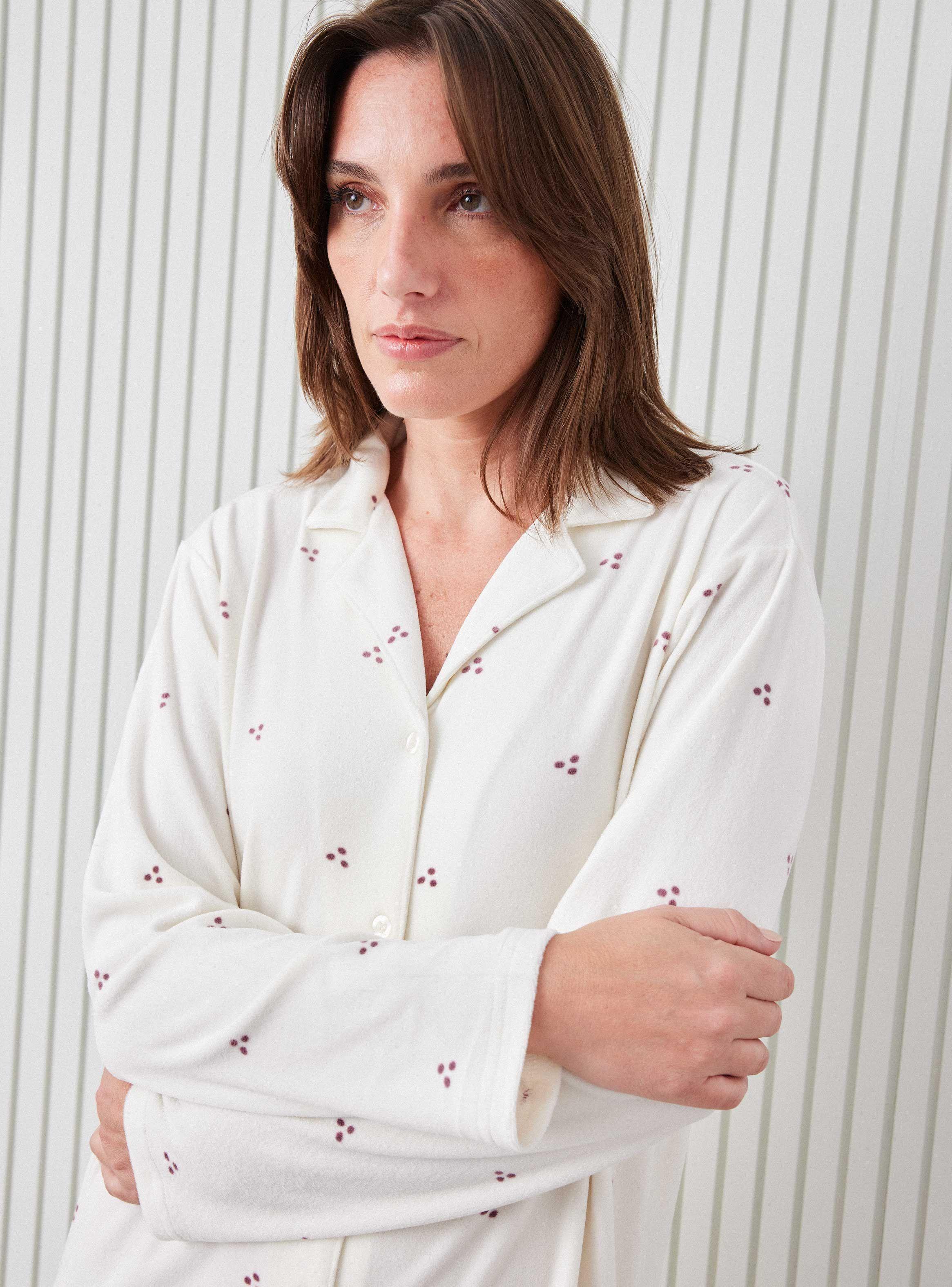 Camisa de Dormir Full Print Polar Hojas-2
