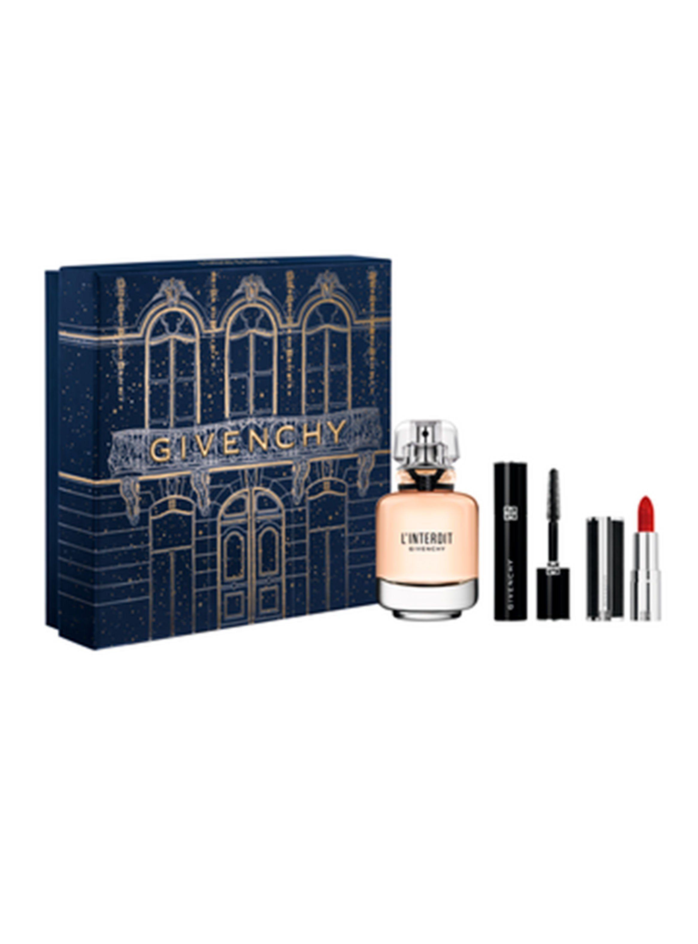 Set Perfume L'Interdit EDP Mujer 50 ml + Mini máscara de pestañas L'Interdit + Mini labial Le Rouge Interdit Silk N333.-0