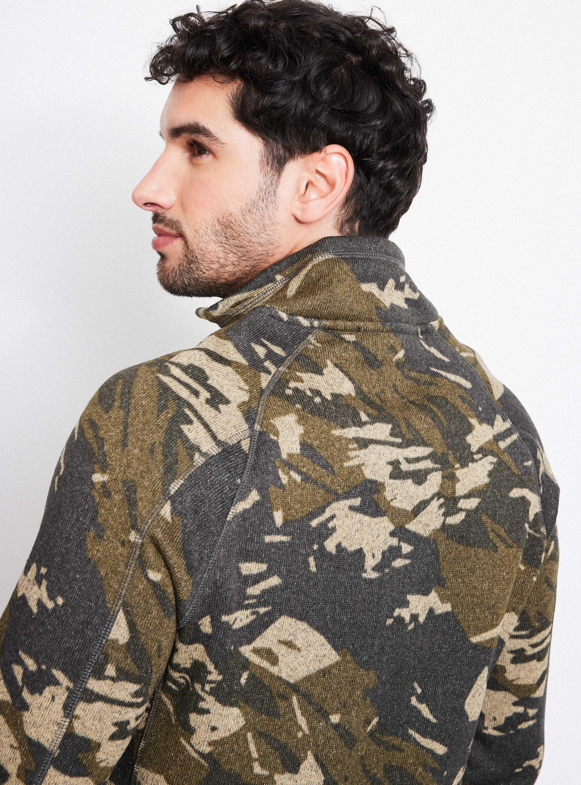 Polerón Diseño Estampado Medio Cierre Polar -3