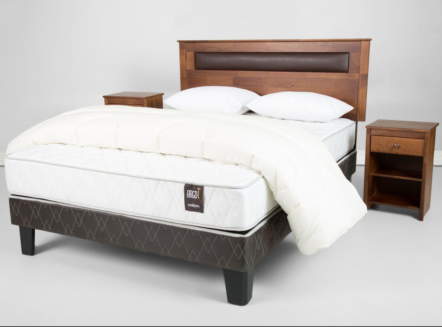 Cama Ergo T 2 Plazas + Set Ferrara + Plumón + Almohadas-1