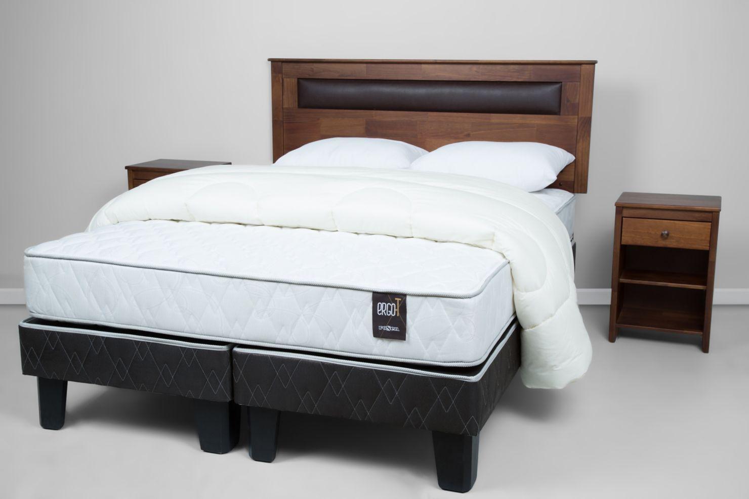 Cama Ergo T 2 Plazas Base Dividida + Set Ferrara + Plumón + Almohadas-1