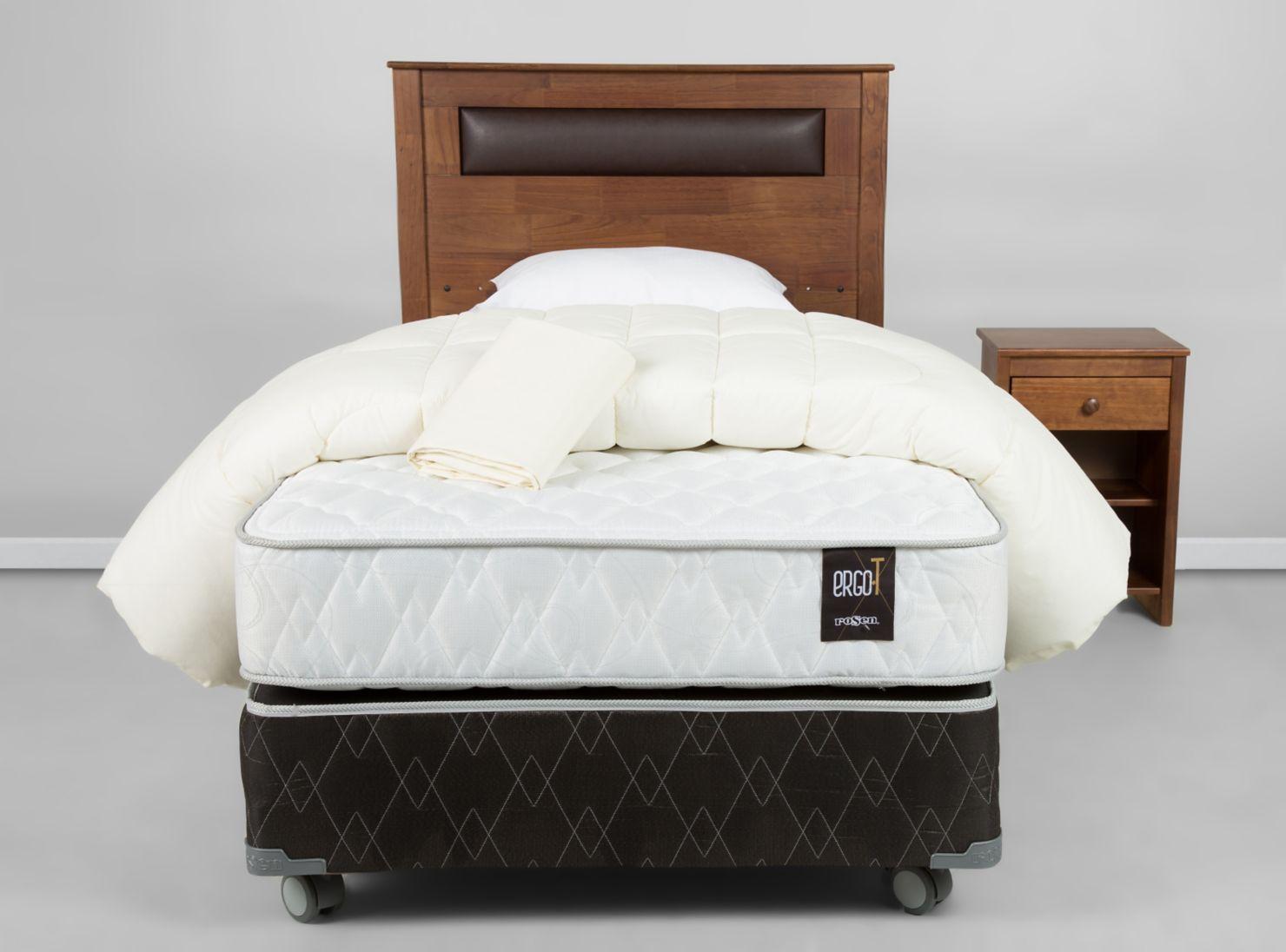 Box Spring Ergo T 1.5 Plazas Ruedas + Set Muebles Ferrara + Textil-0