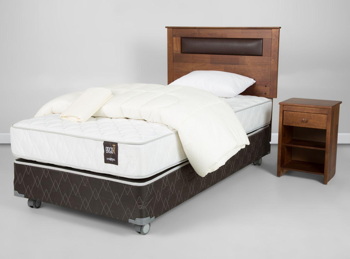 Box Spring Ergo T 1.5 Plazas Ruedas + Set Muebles Ferrara + Textil-1