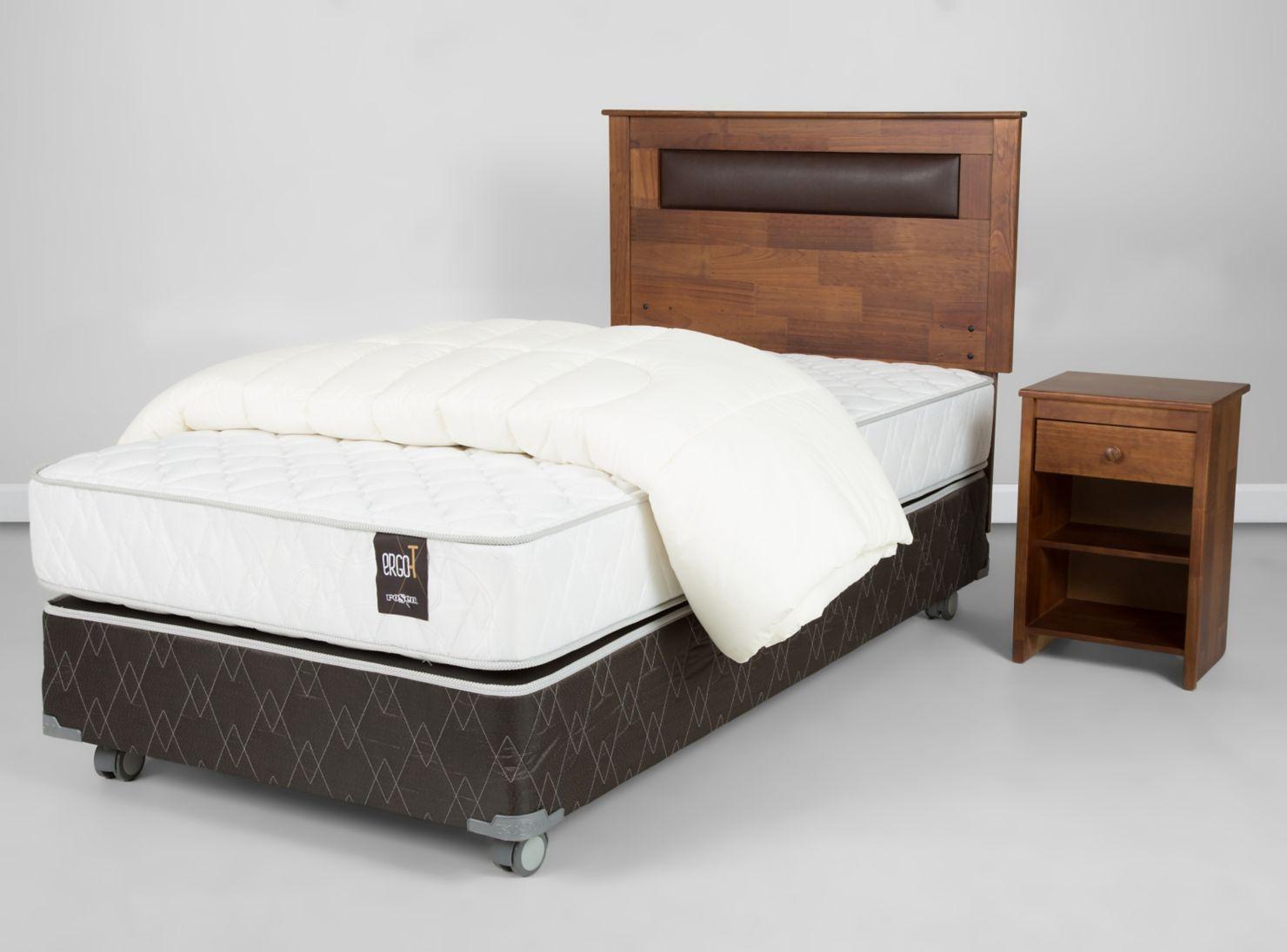 Box Spring Ergo T 1.5 Plazas + Set Ferrara + Plumón-1