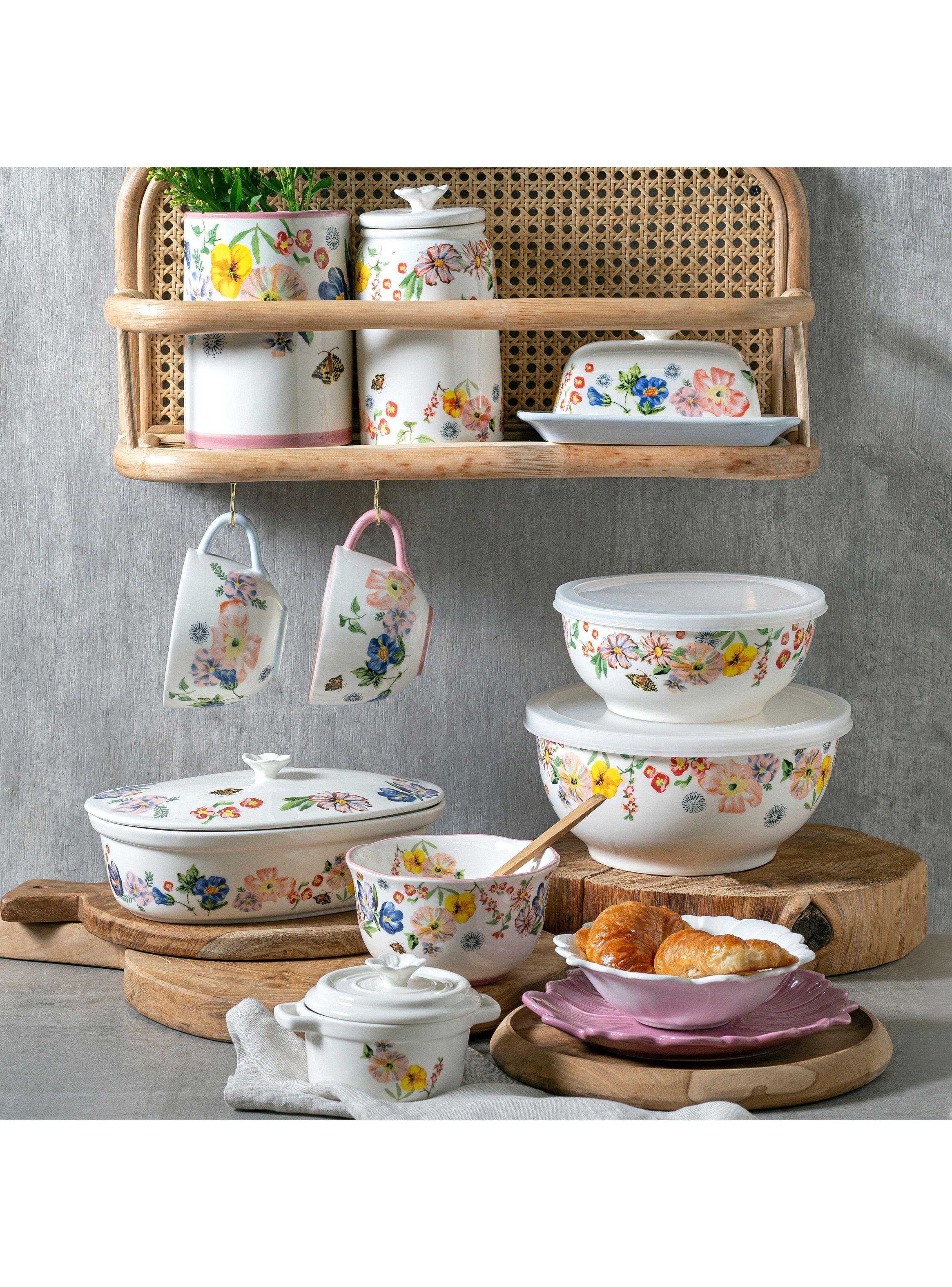 Fuente de Horno Pastel Floral Rectangular-3