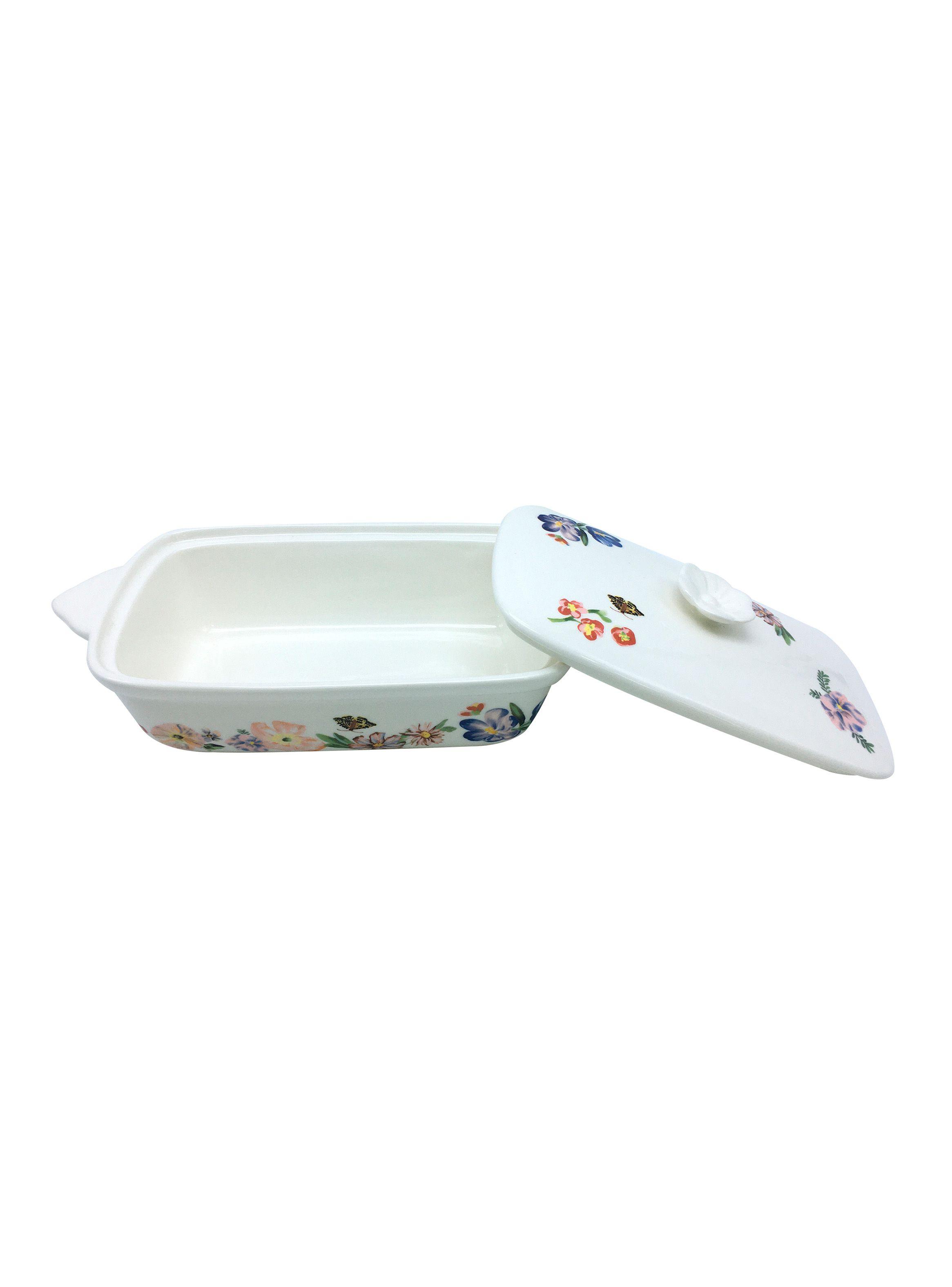 Fuente de Horno Pastel Floral Rectangular-2