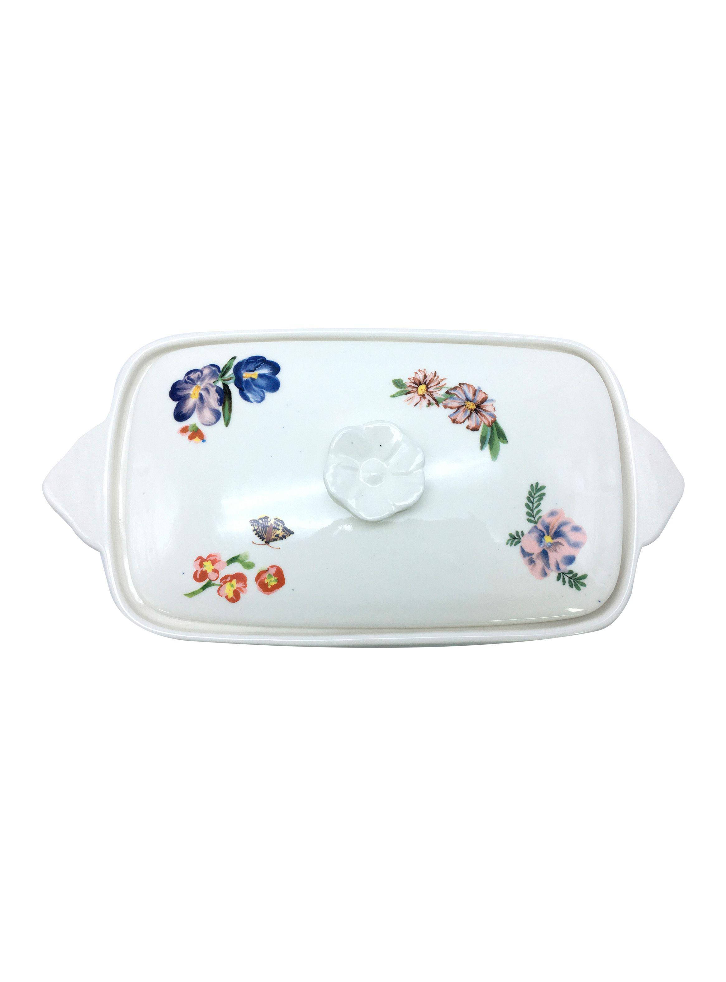 Fuente de Horno Pastel Floral Rectangular-1