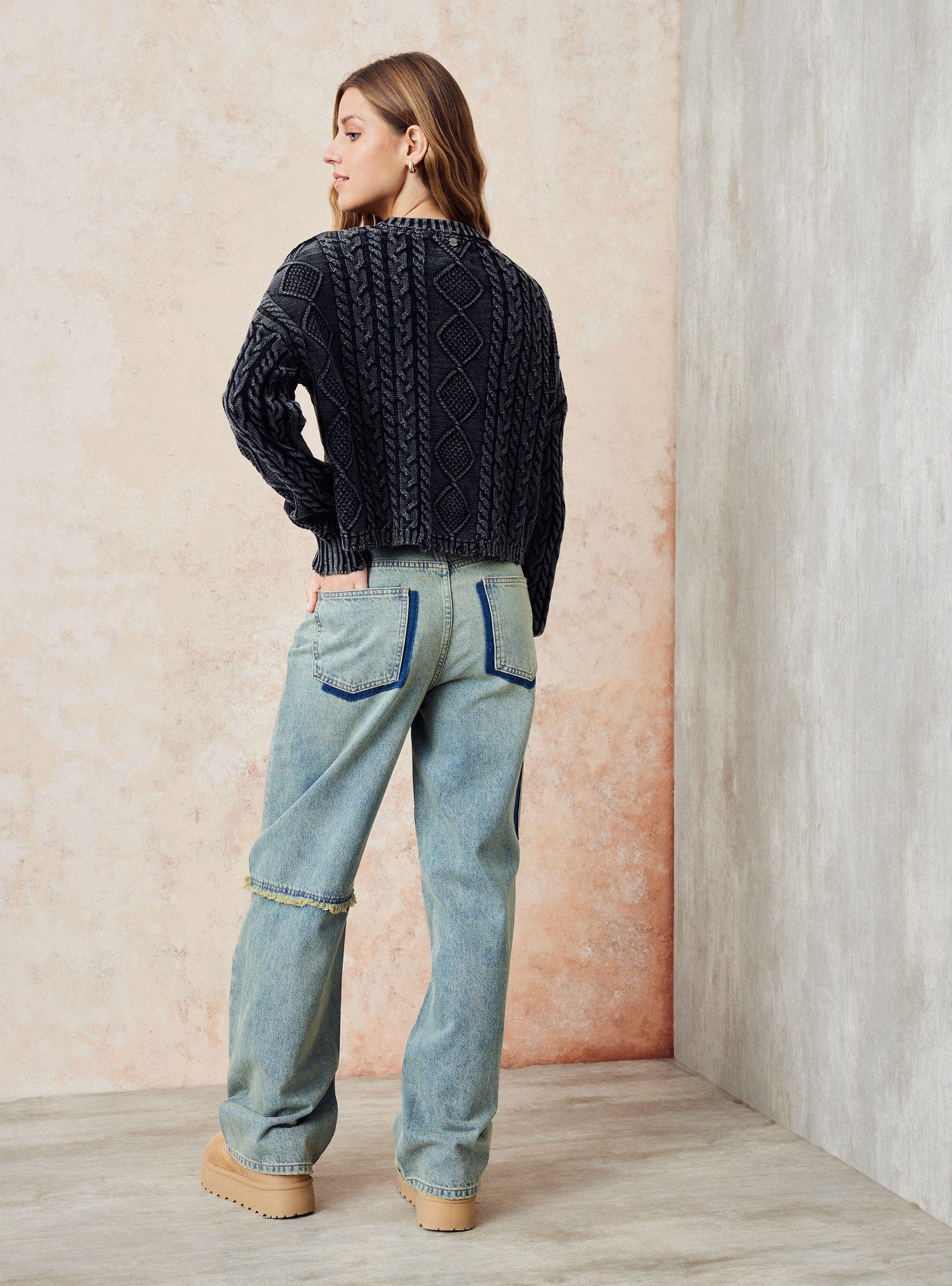 Sweater Lavado con Trenzas-5
