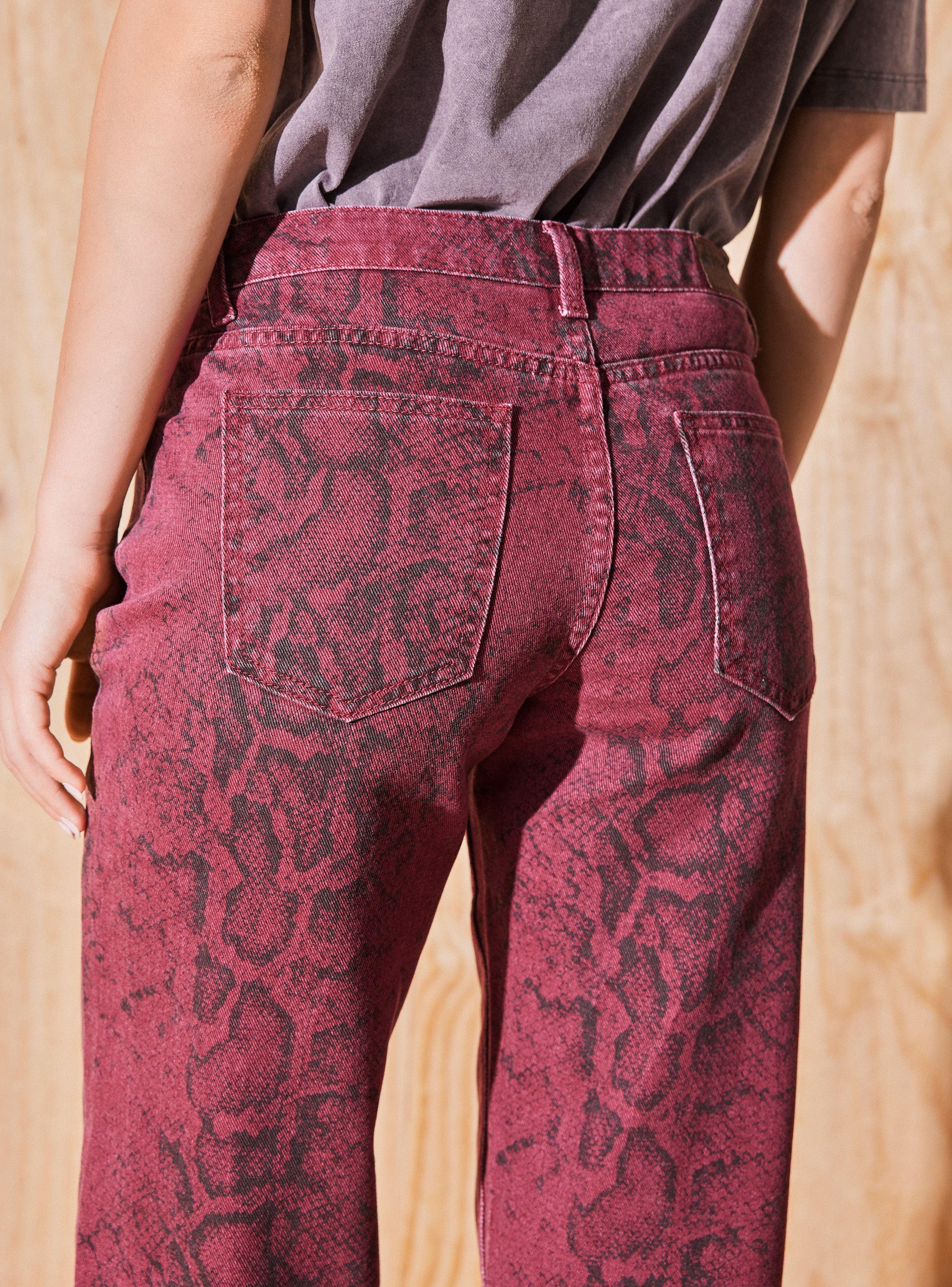 Jeans Straight Animal Print Color Estampado-3