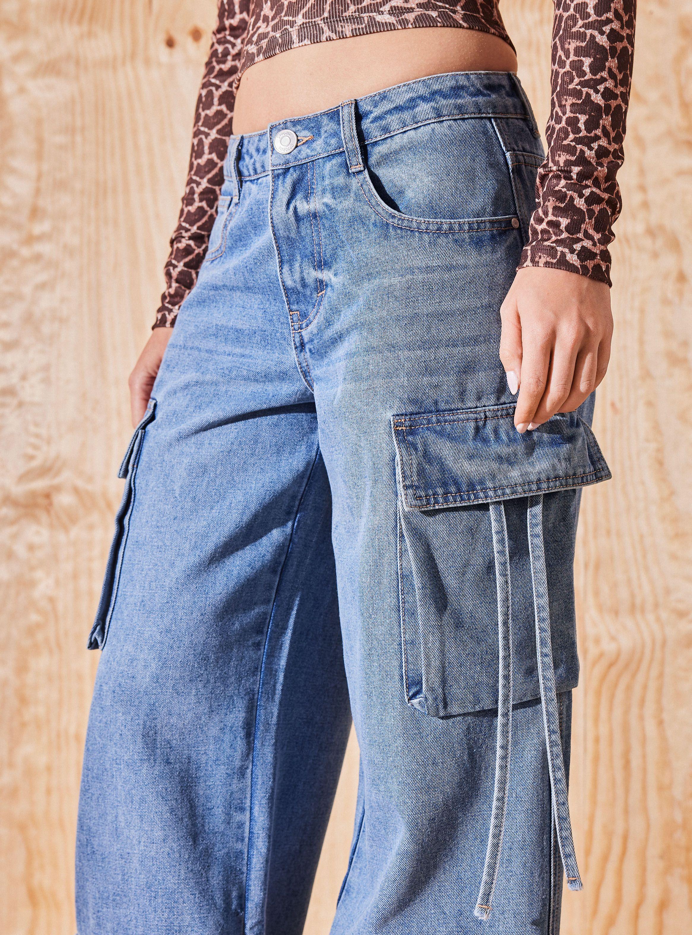 Jeans Wide Leg Multi Bolsillos-2