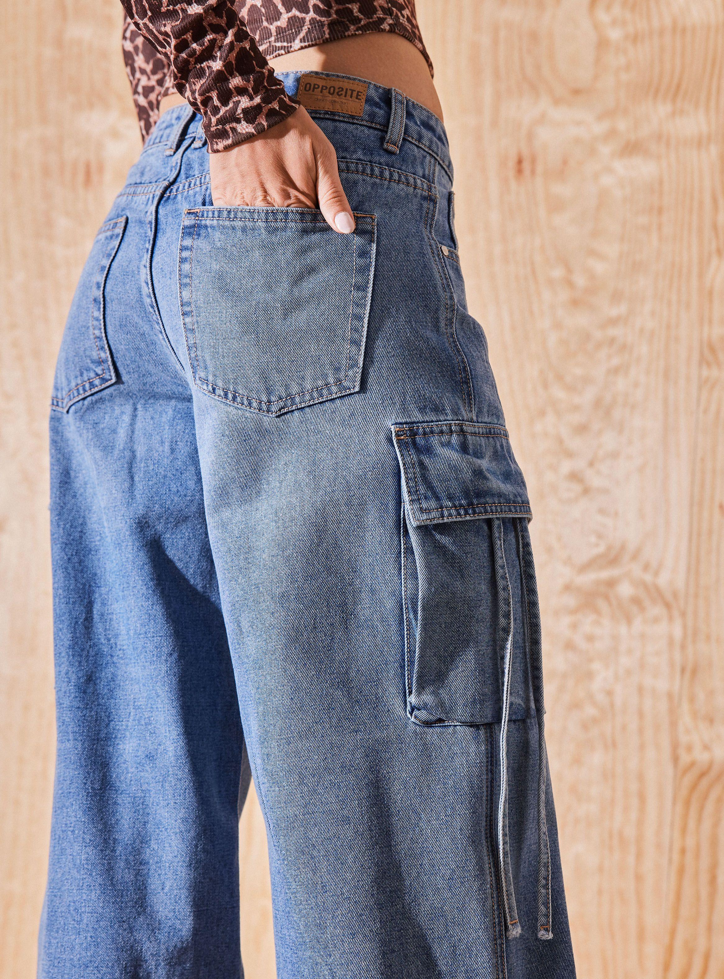Jeans Wide Leg Multi Bolsillos-3