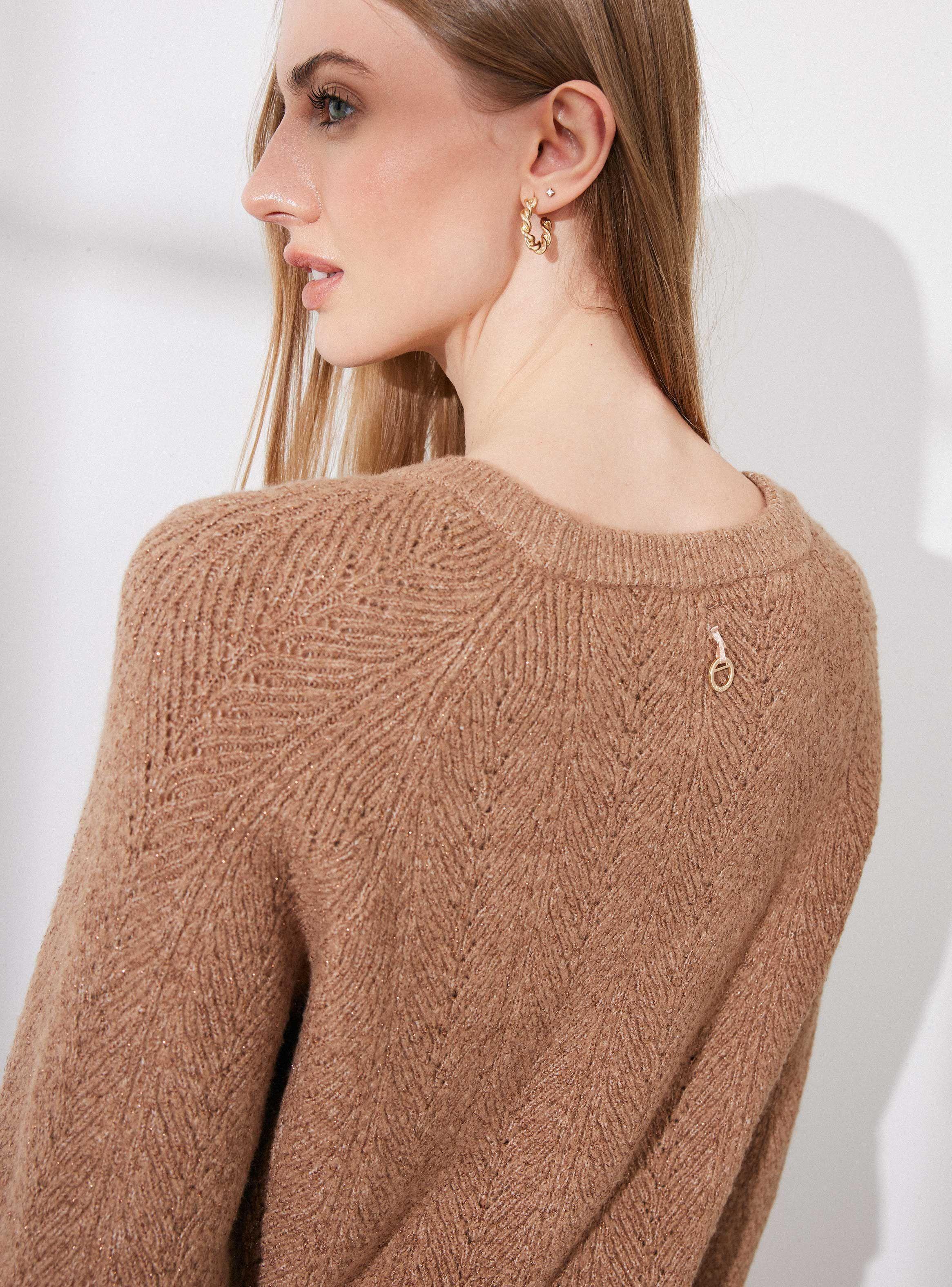 Sweater Trenzado con Hilo Metalizado-3