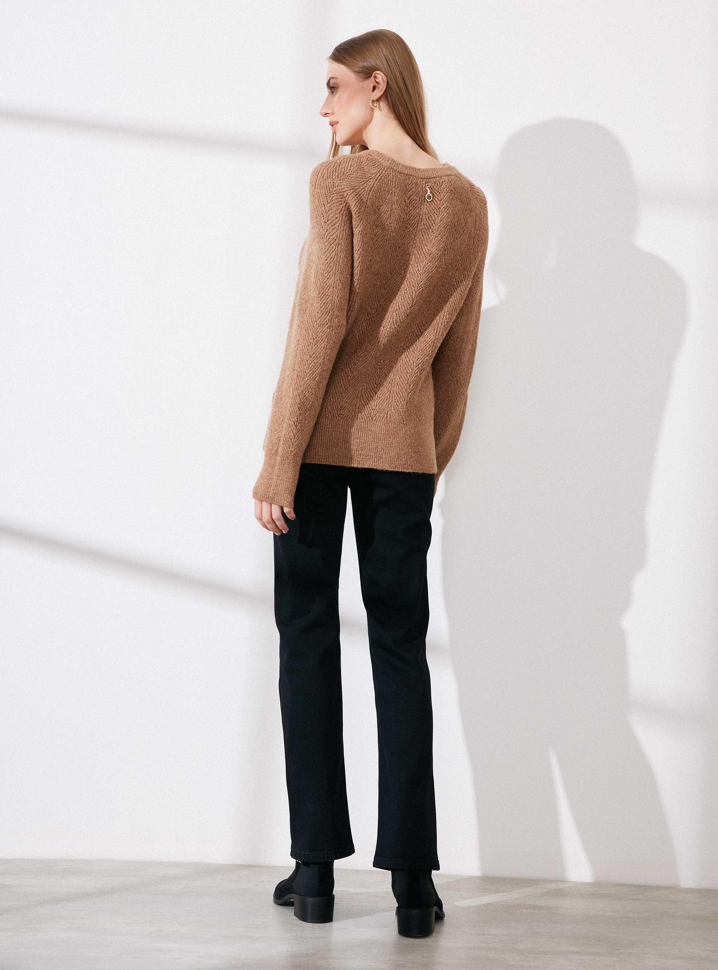 Sweater Trenzado con Hilo Metalizado-5