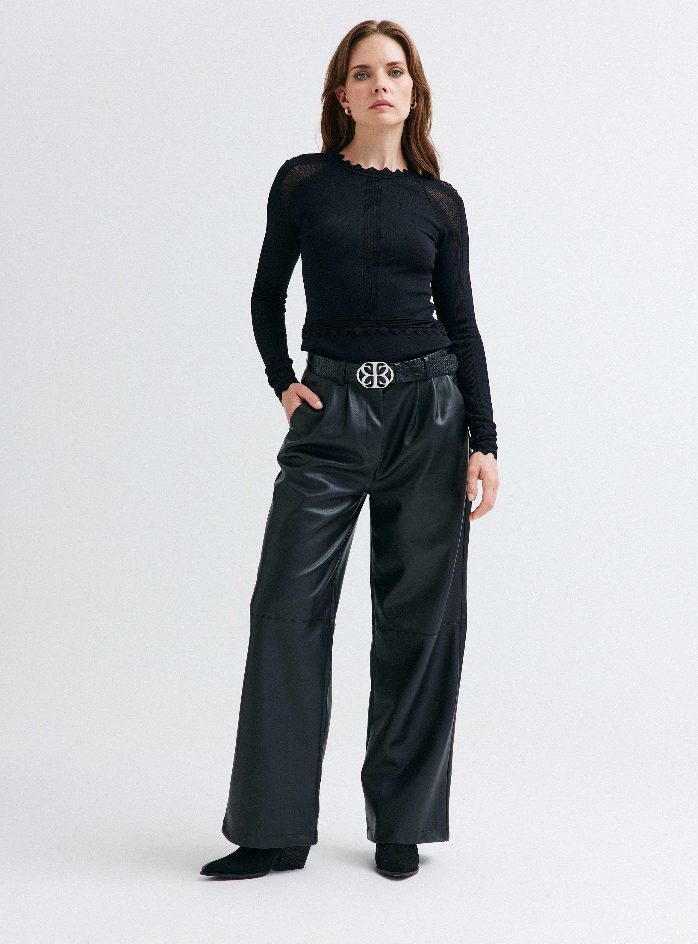 Pantalón Tiro Alto Pinzados-4