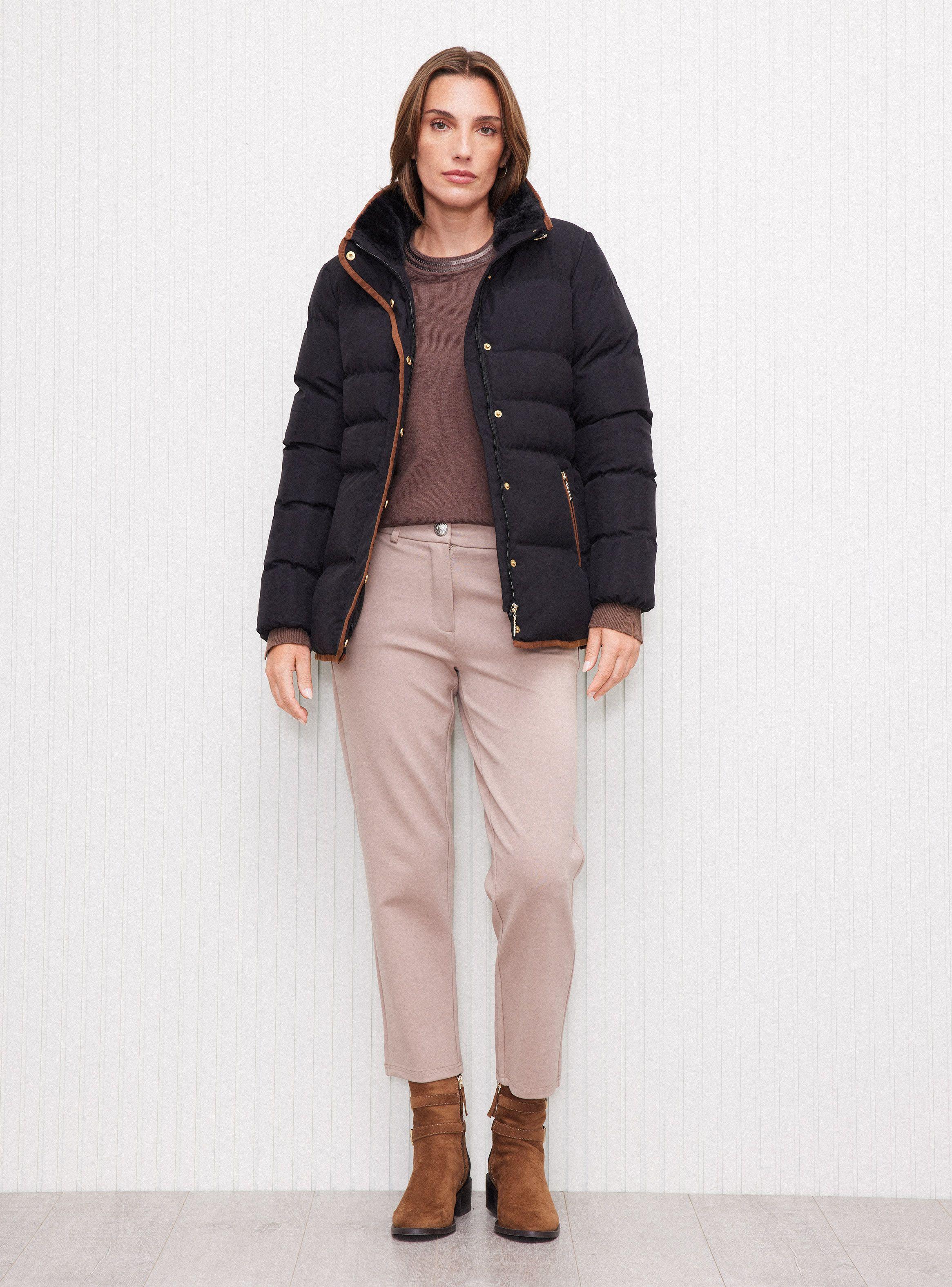 Parka Quilt Tela Suave Impermeable Elástico en Cintura-4