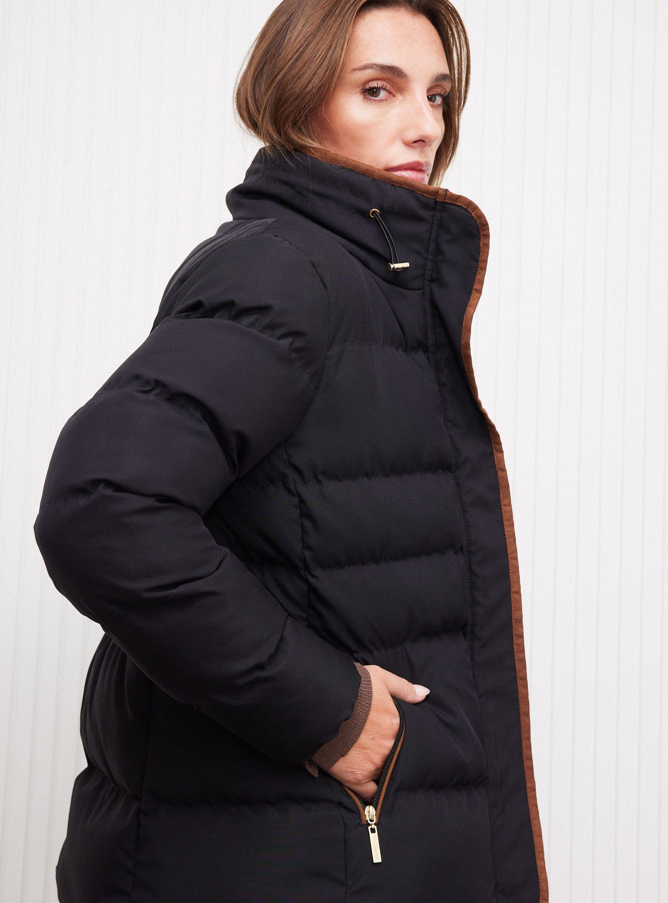 Parka Quilt Tela Suave Impermeable Elástico en Cintura-3