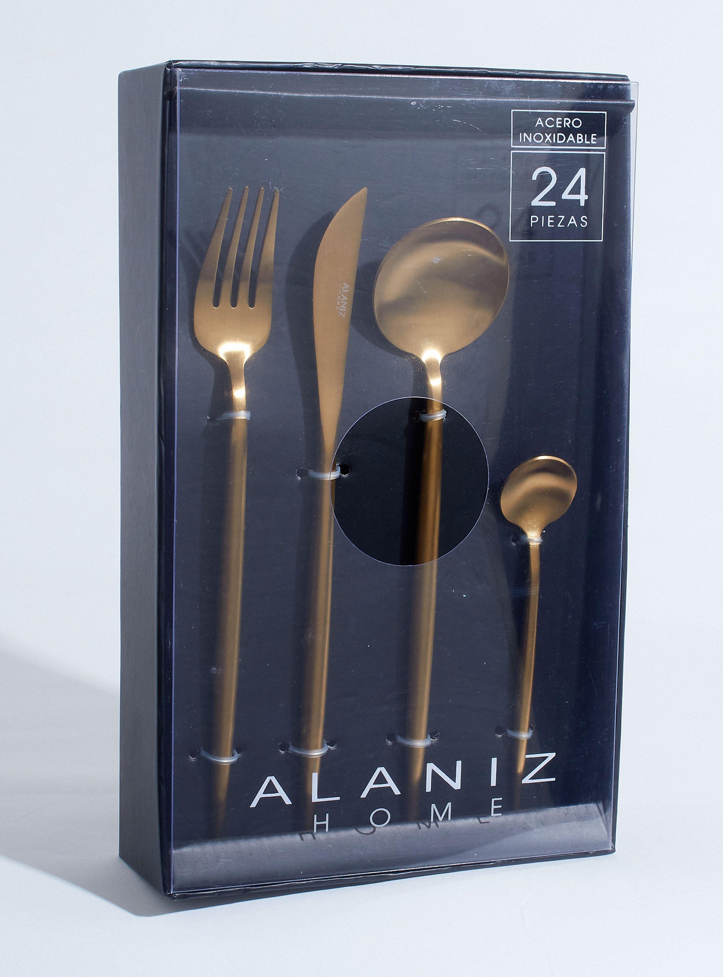 Set Cubiertos Modern Gold 24 Piezas-2