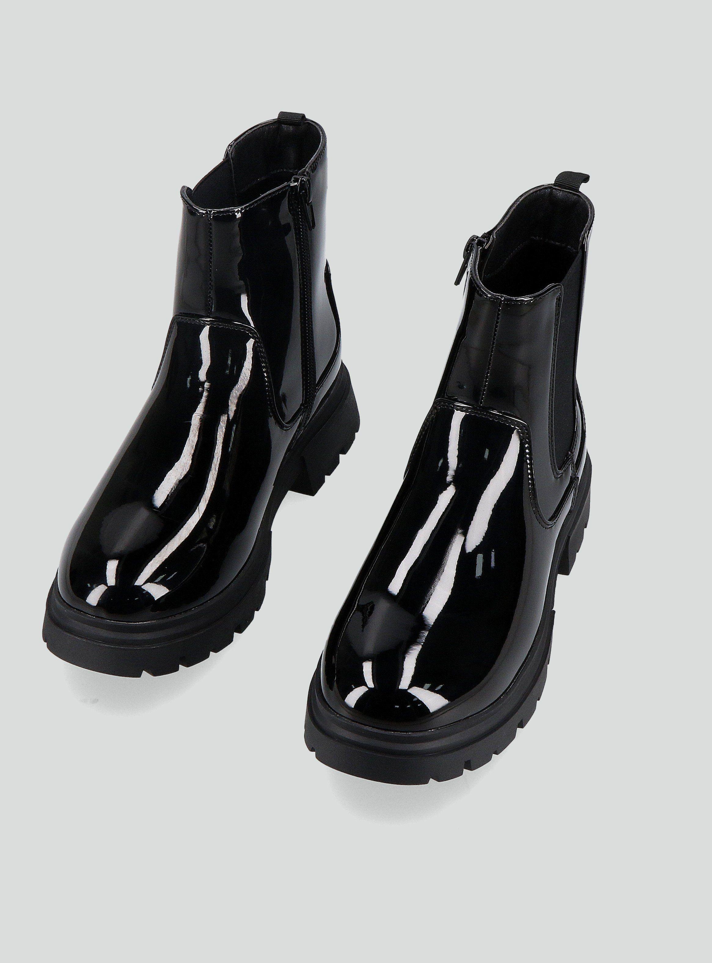 Botín Chelsea Boot Look Charol Niña-3