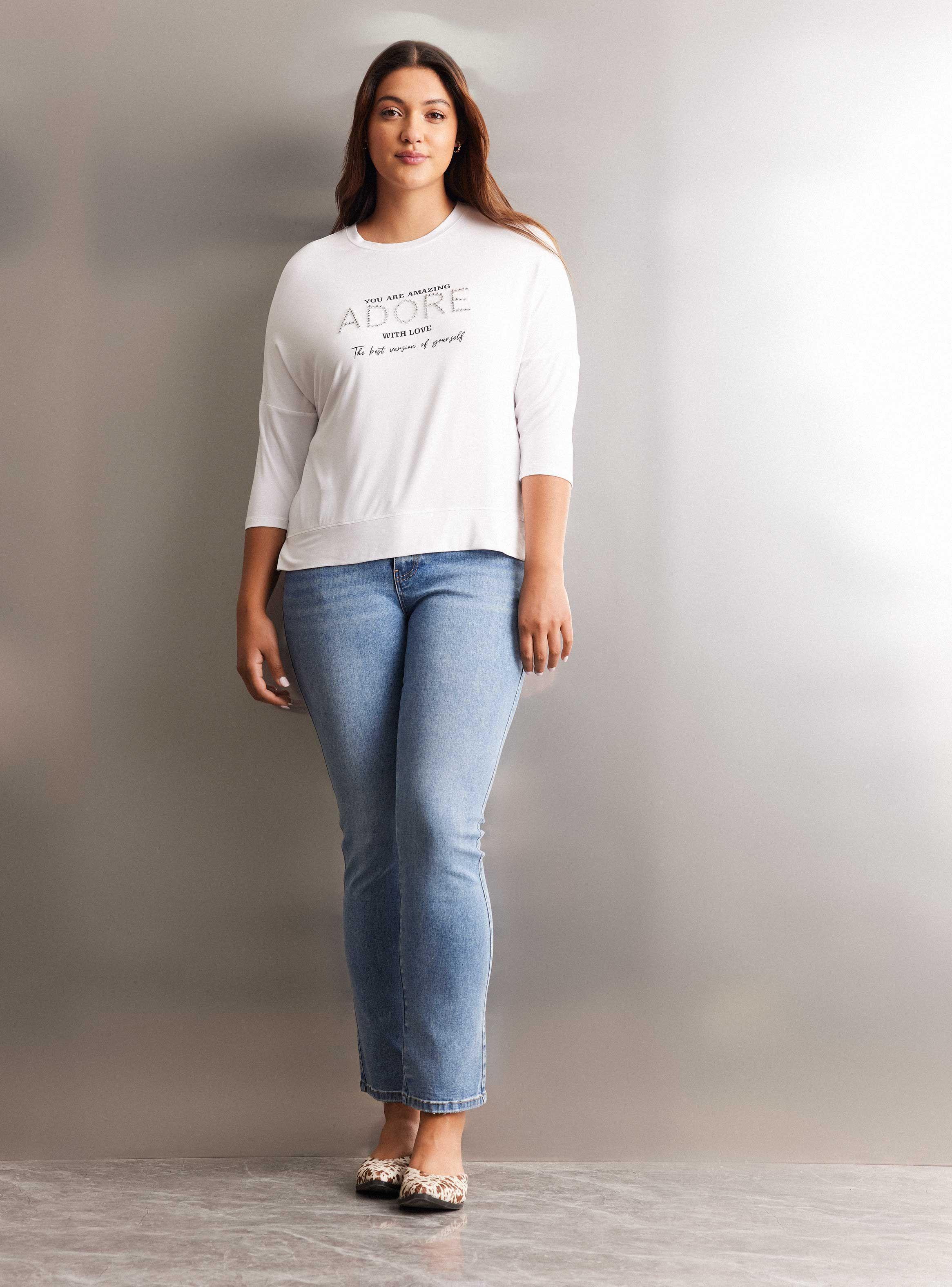 Polera Manga Tres Cuartos con Aplicación de Tachas-4