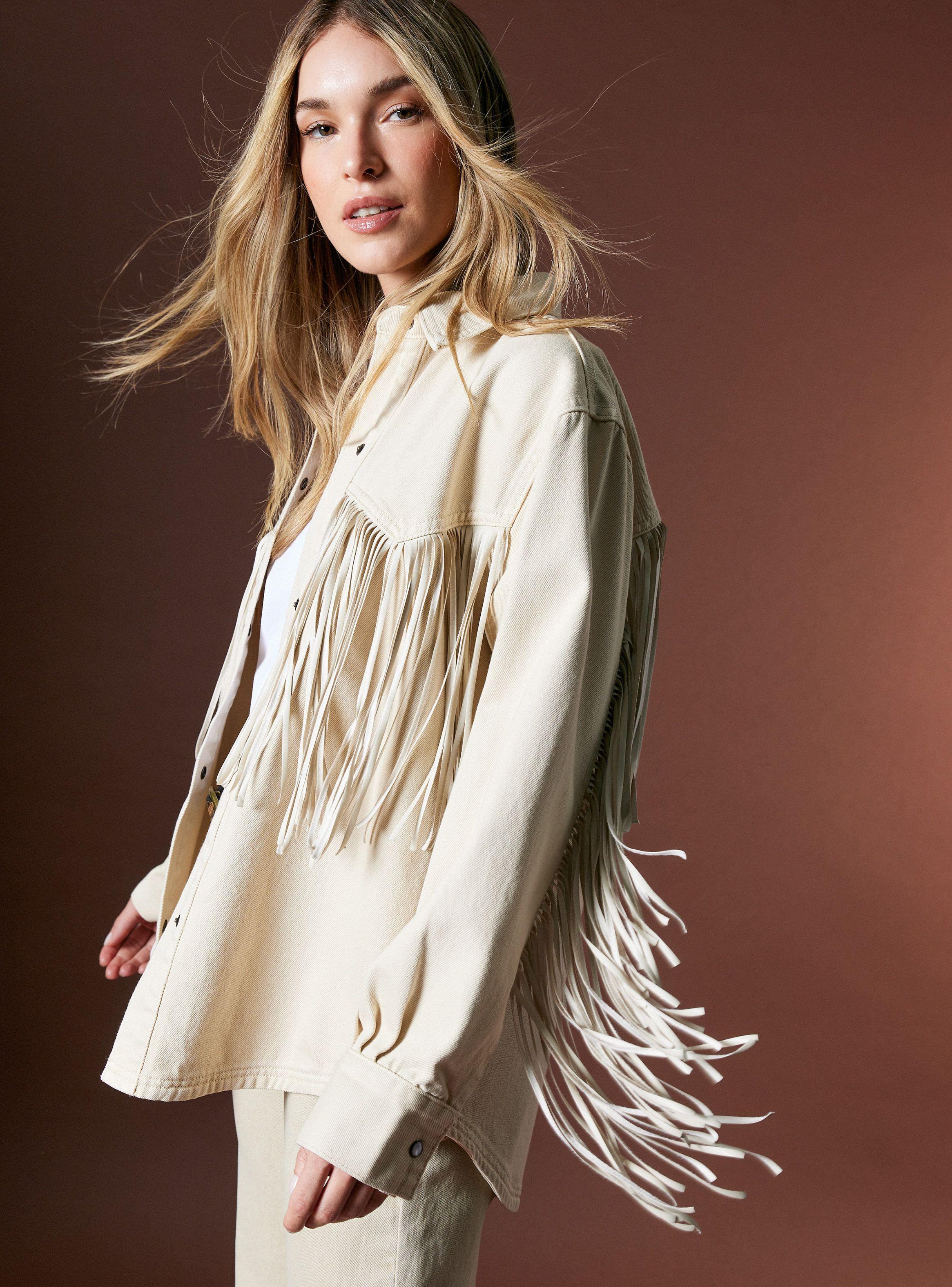Chaqueta Sobrecamisa con Flecos Colaboración María Pombo-2