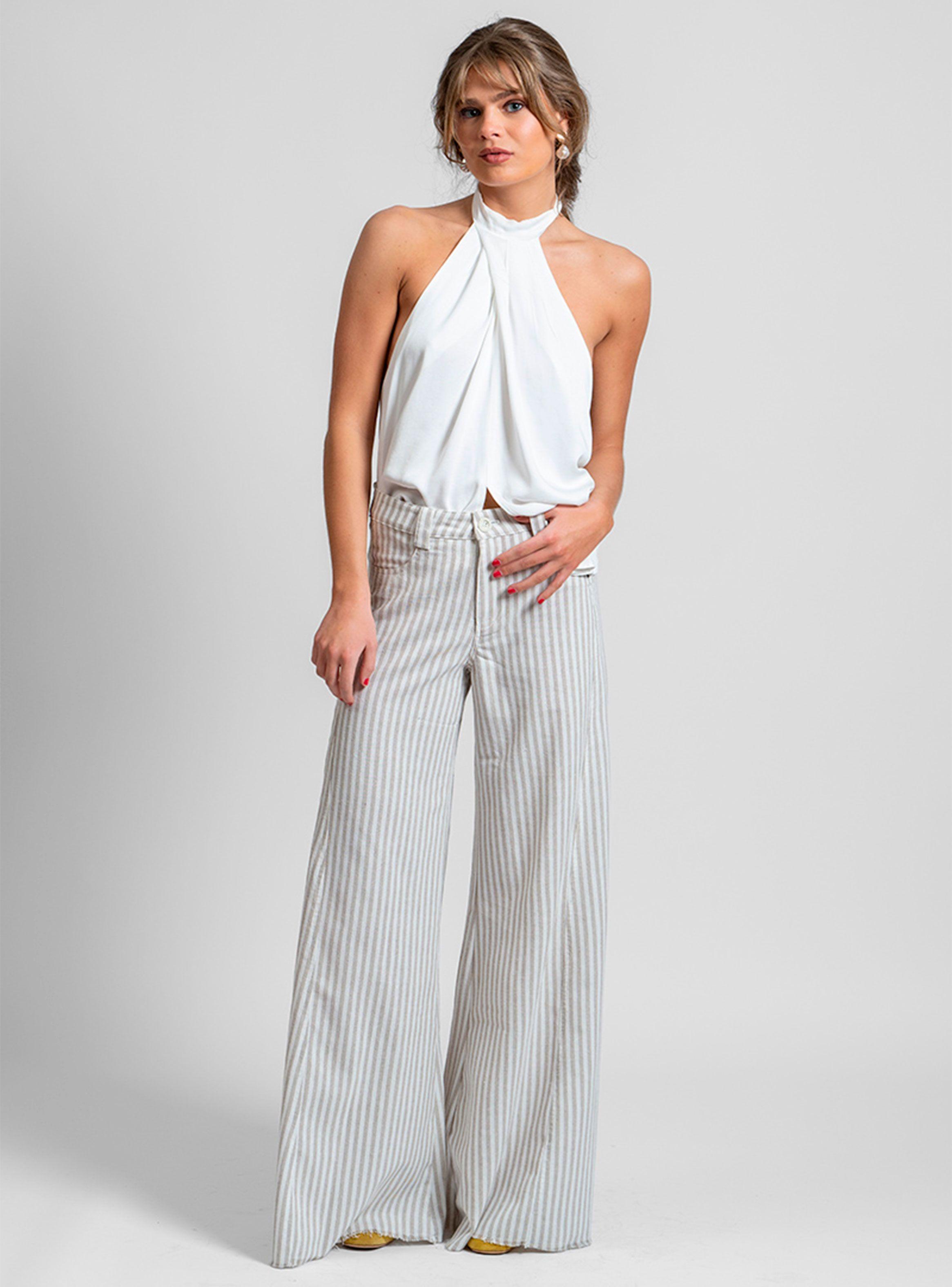 Pantalón Anna Ta Lino a Rayas-2