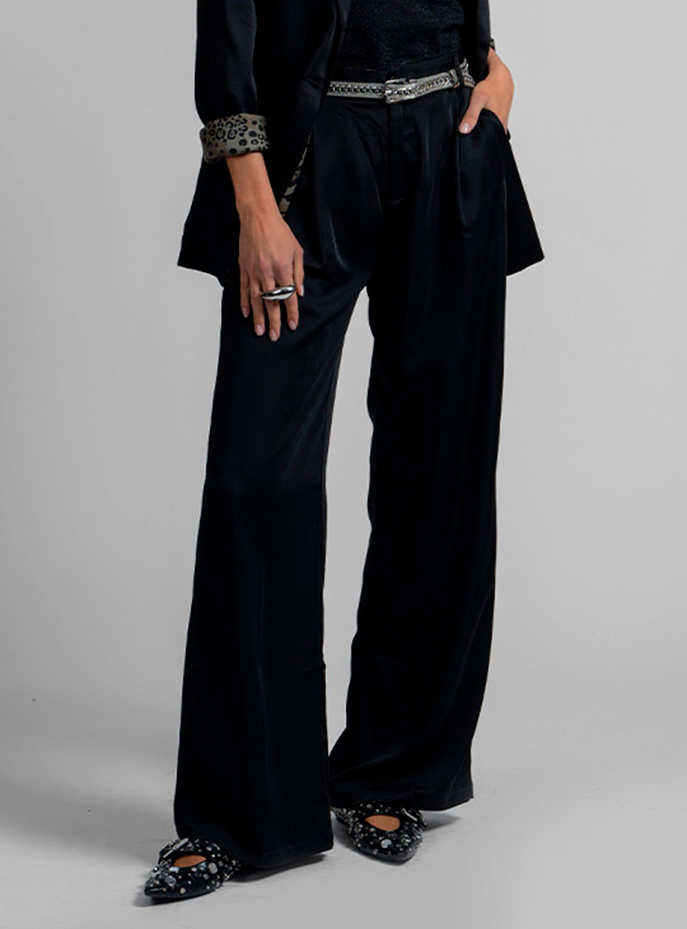 Pantalón Maida Satín Negro-0
