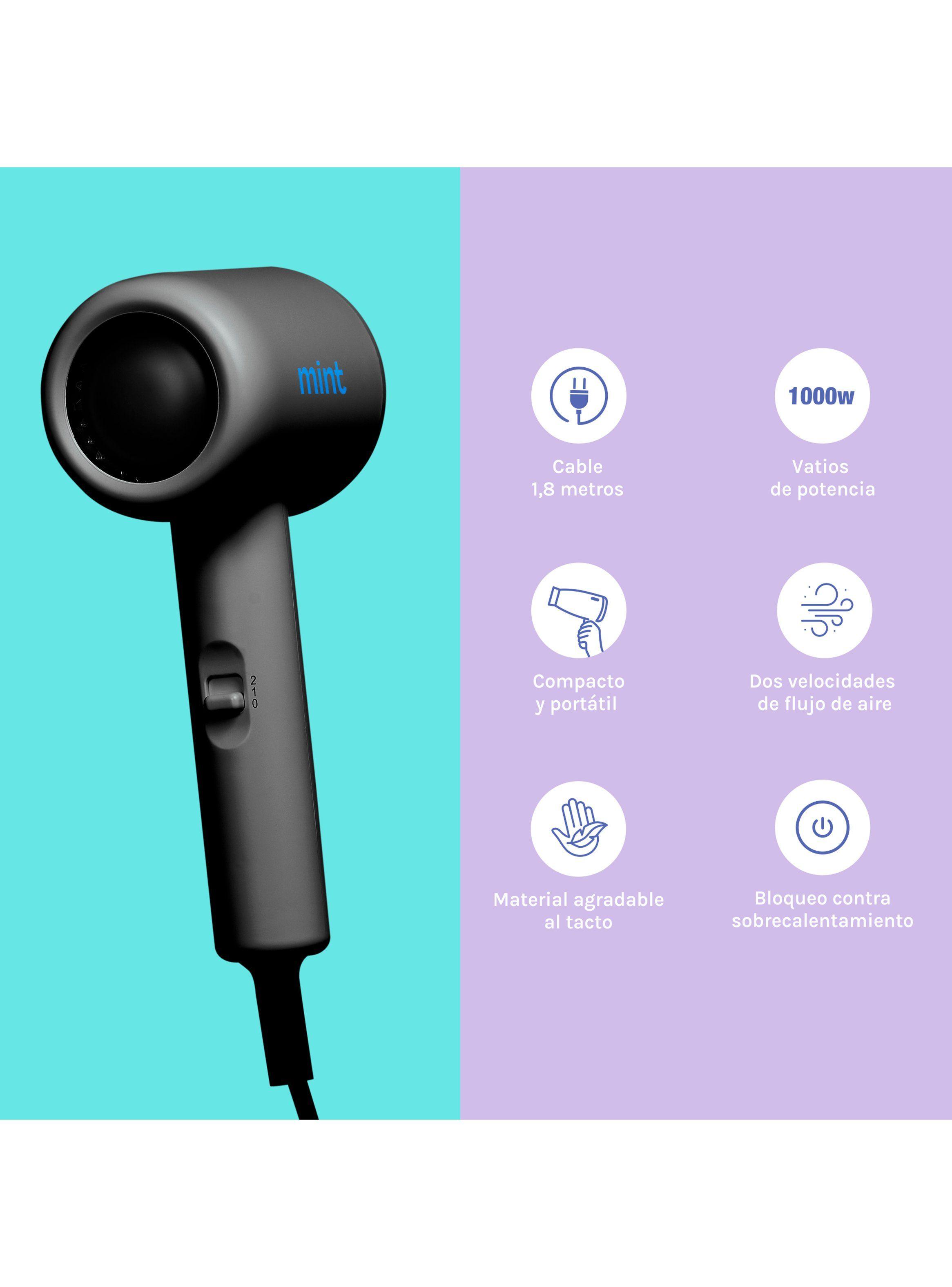Secador de Pelo Portátil Essencial Ionic Negro-6