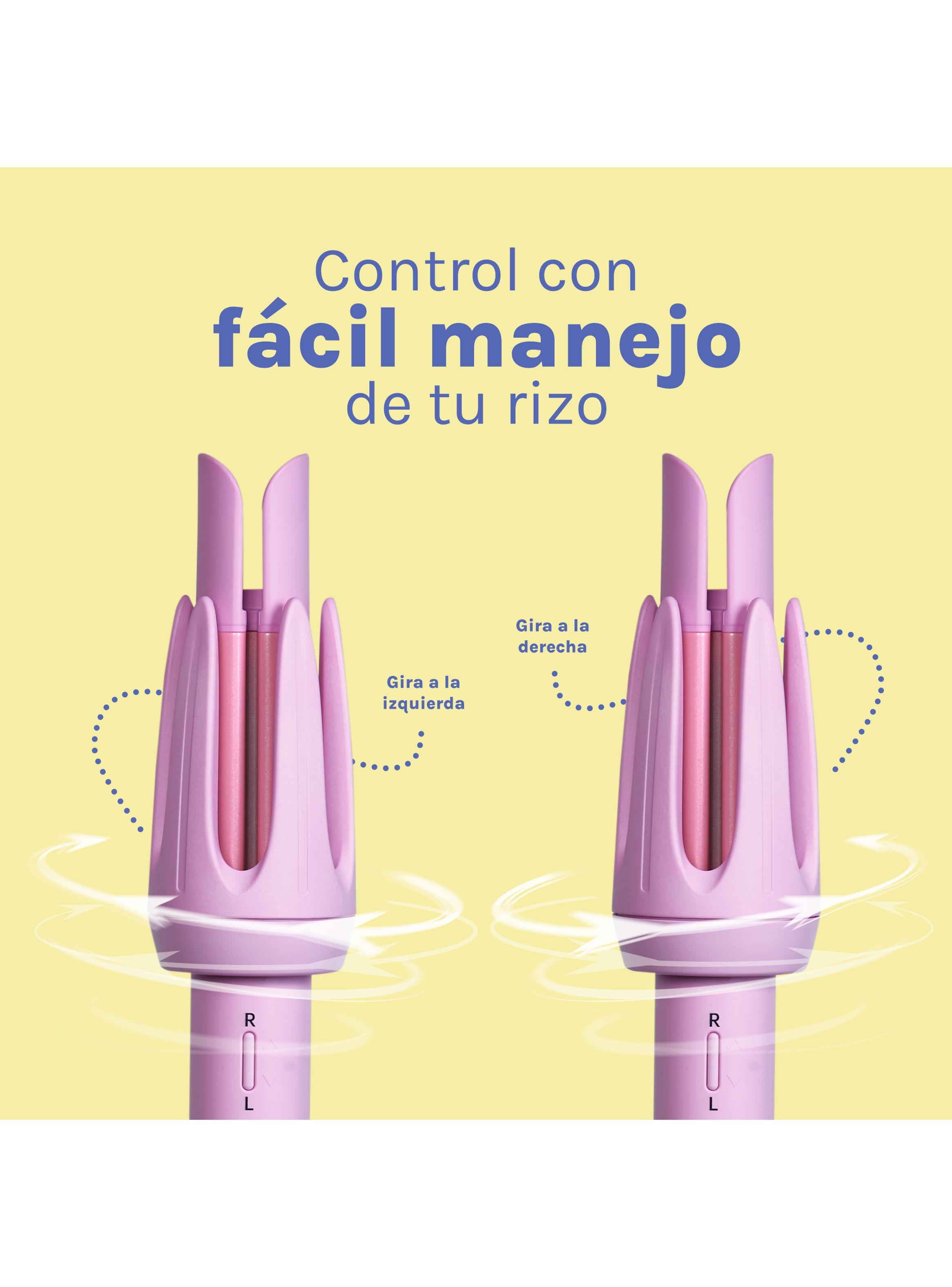Ondulador de Pelo Automático Rosado-4
