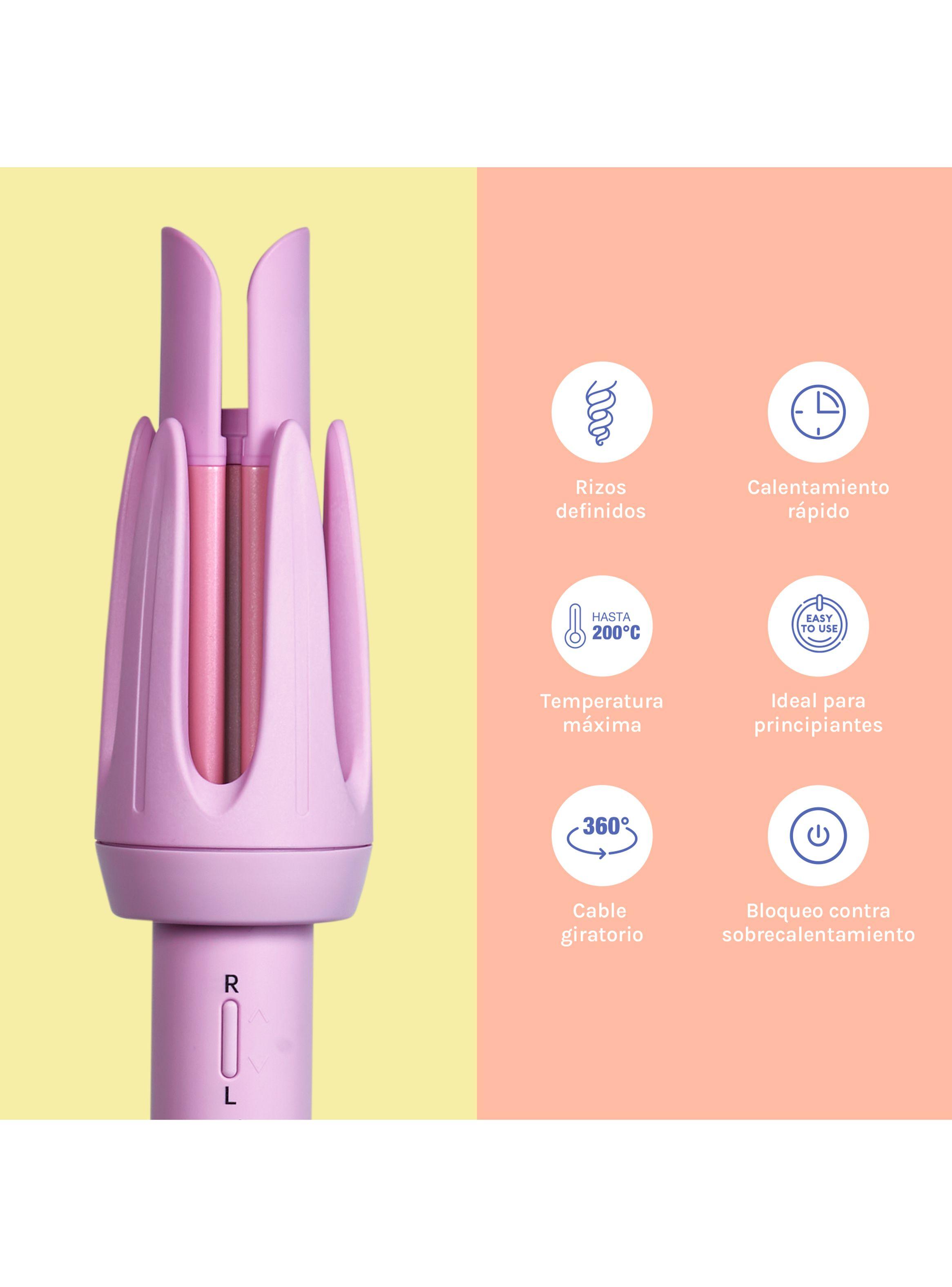 Ondulador de Pelo Automático Rosado-5