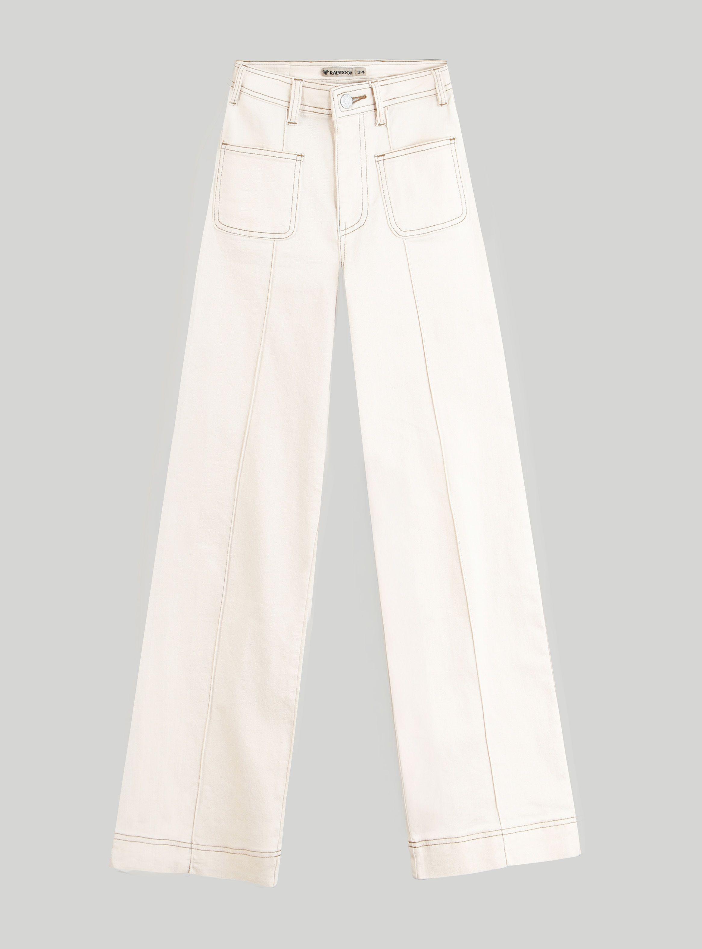Jeans Pants Wide Leg Ecru-4