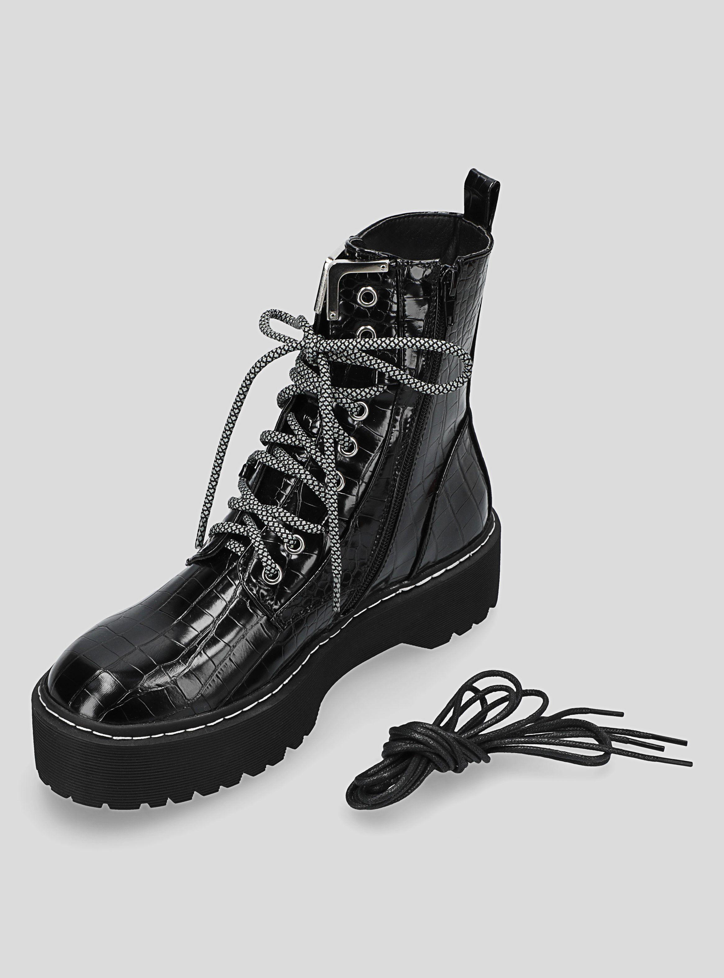 Botín Urbano Foster Mujer Combat Croco-4