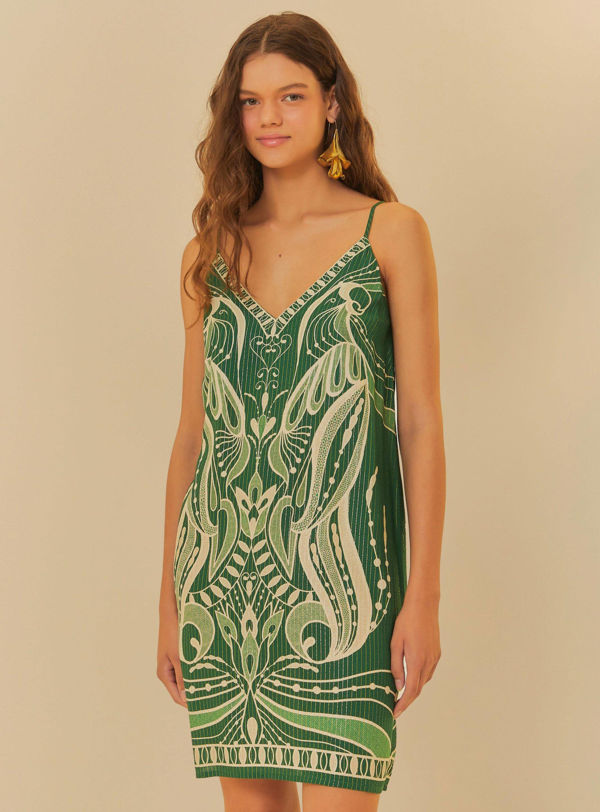 Vestido Corto sin Mangas Estampado-0