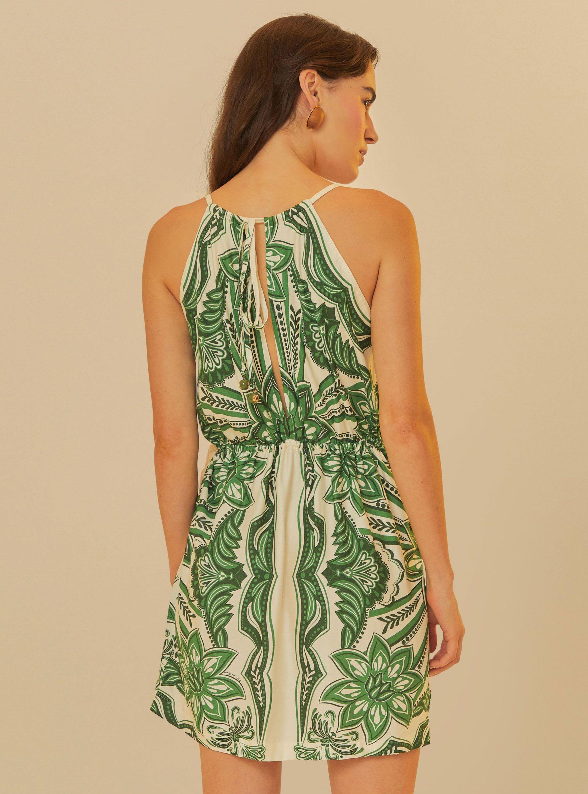 Vestido Corto con Amarra Flores-1