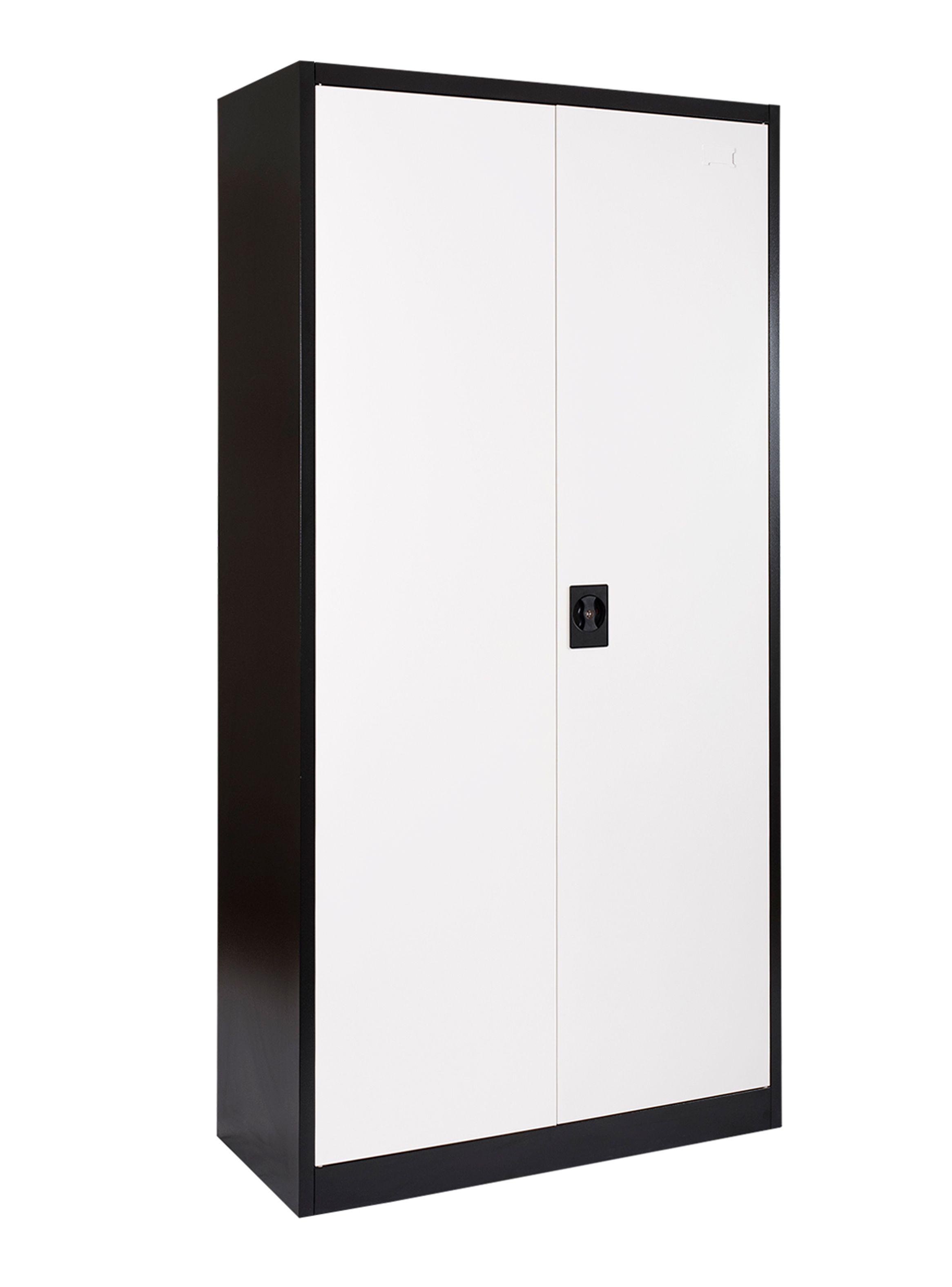 Armario Estante 2 Puertas Blanco y Negro-2