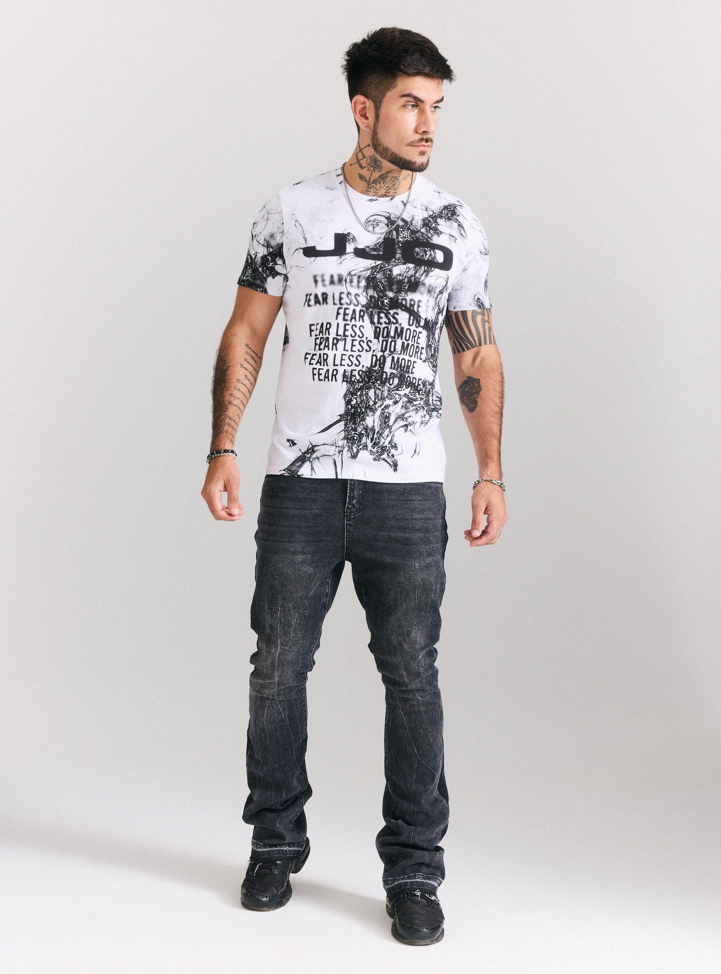 Jeans Gravillado Basta Descosida Basta Flare Skinny Flare-4