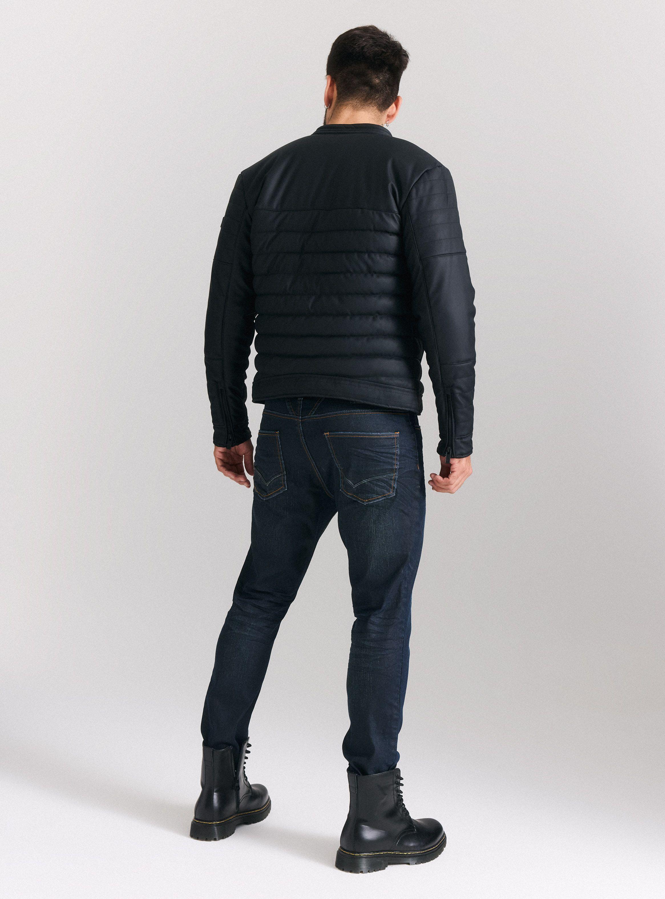 Chaqueta Acolchada Cuero Ecológico Engomado-5
