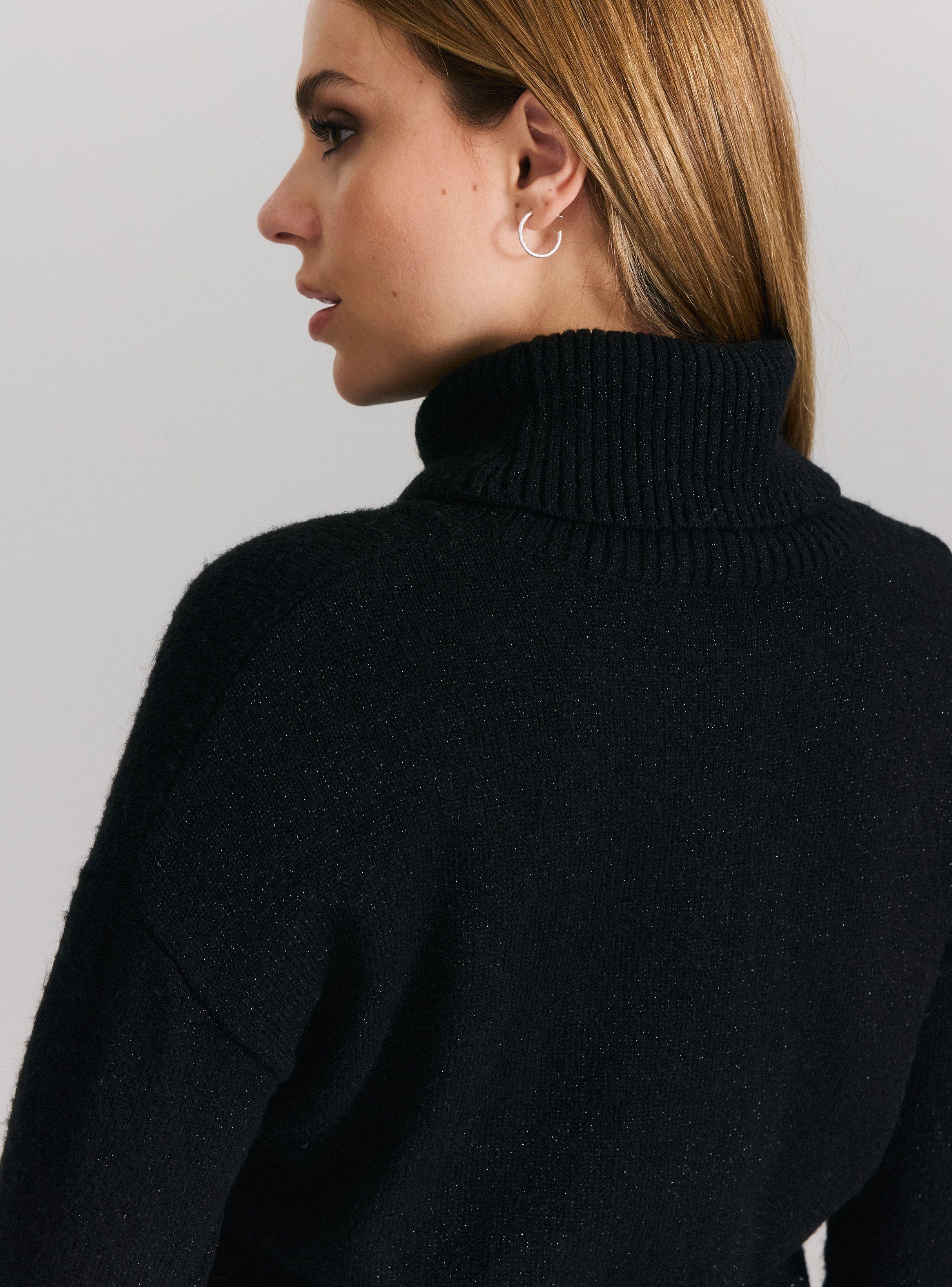 Sweater Crop Cuello Alto con Lurex-3