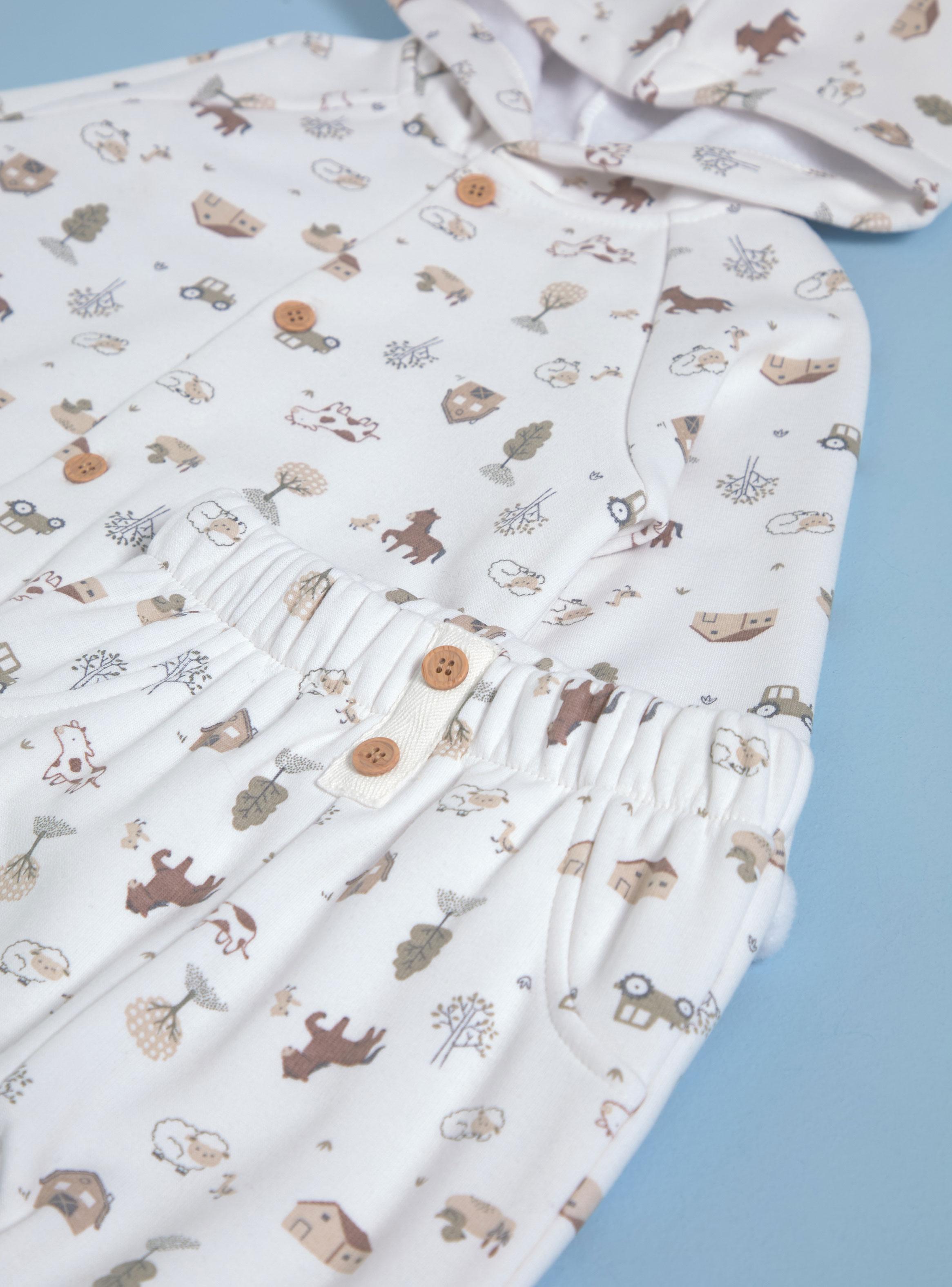 Buzo Estampado con Capucha y Botones-2