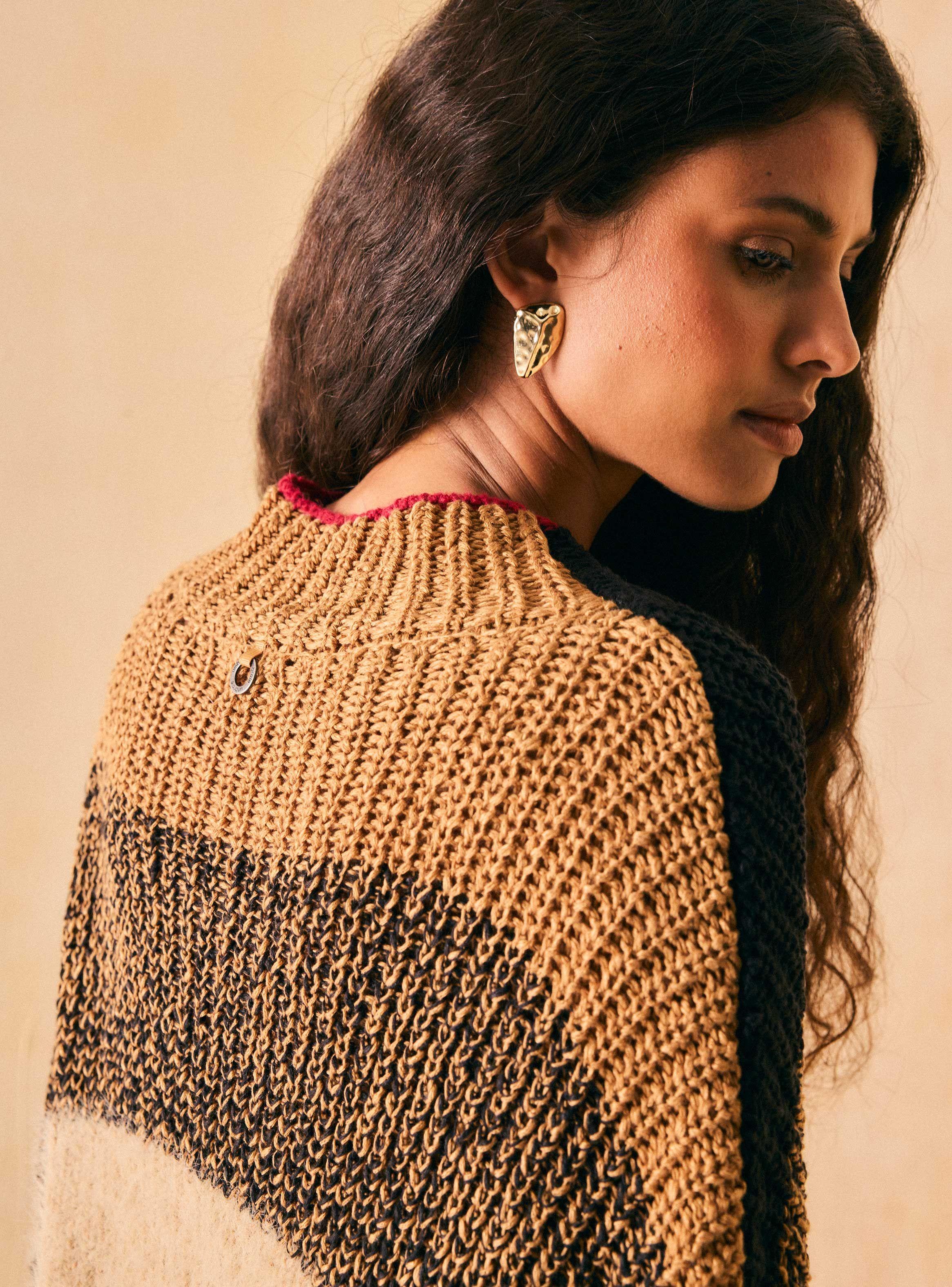 Sweater Efecto Lana con Texturas Cortes en Colores-3