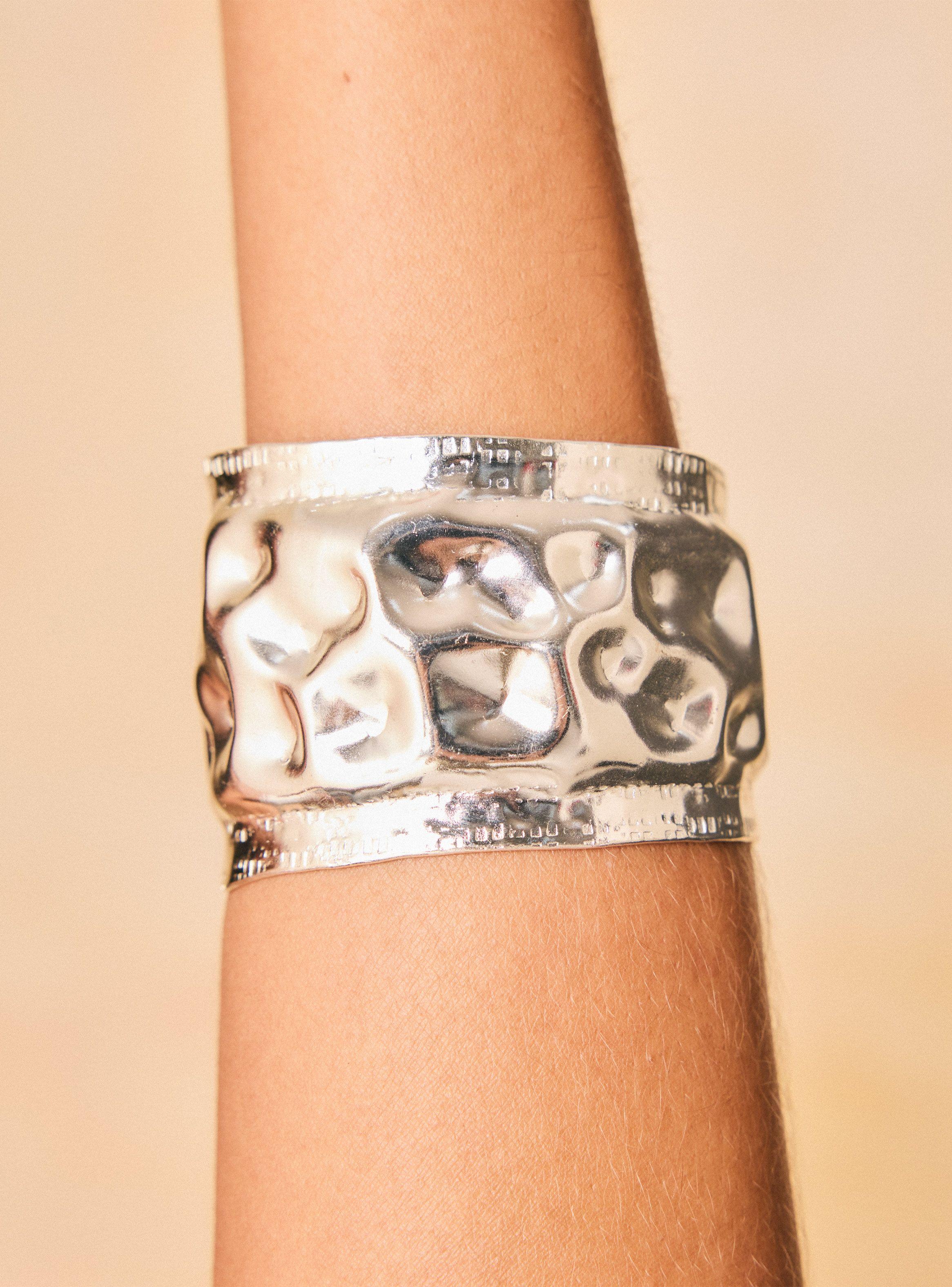 Pulsera Metalizada Efecto Machacado-1