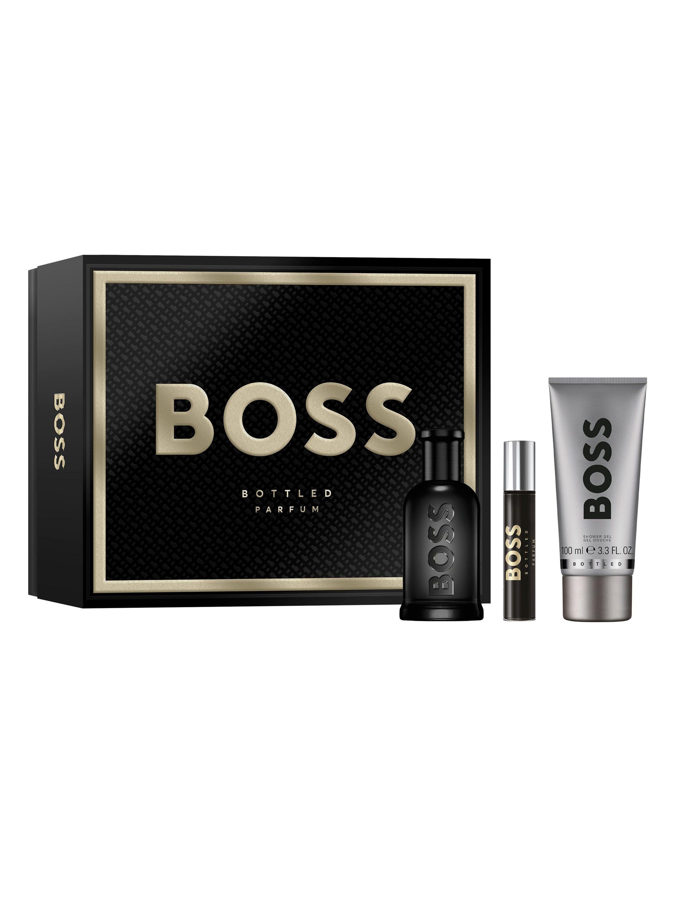 Set Perfume Bottled Parfum 100 ml + Pen Spray 10 ml + Shower Gel 100 ml Hugo Boss-1