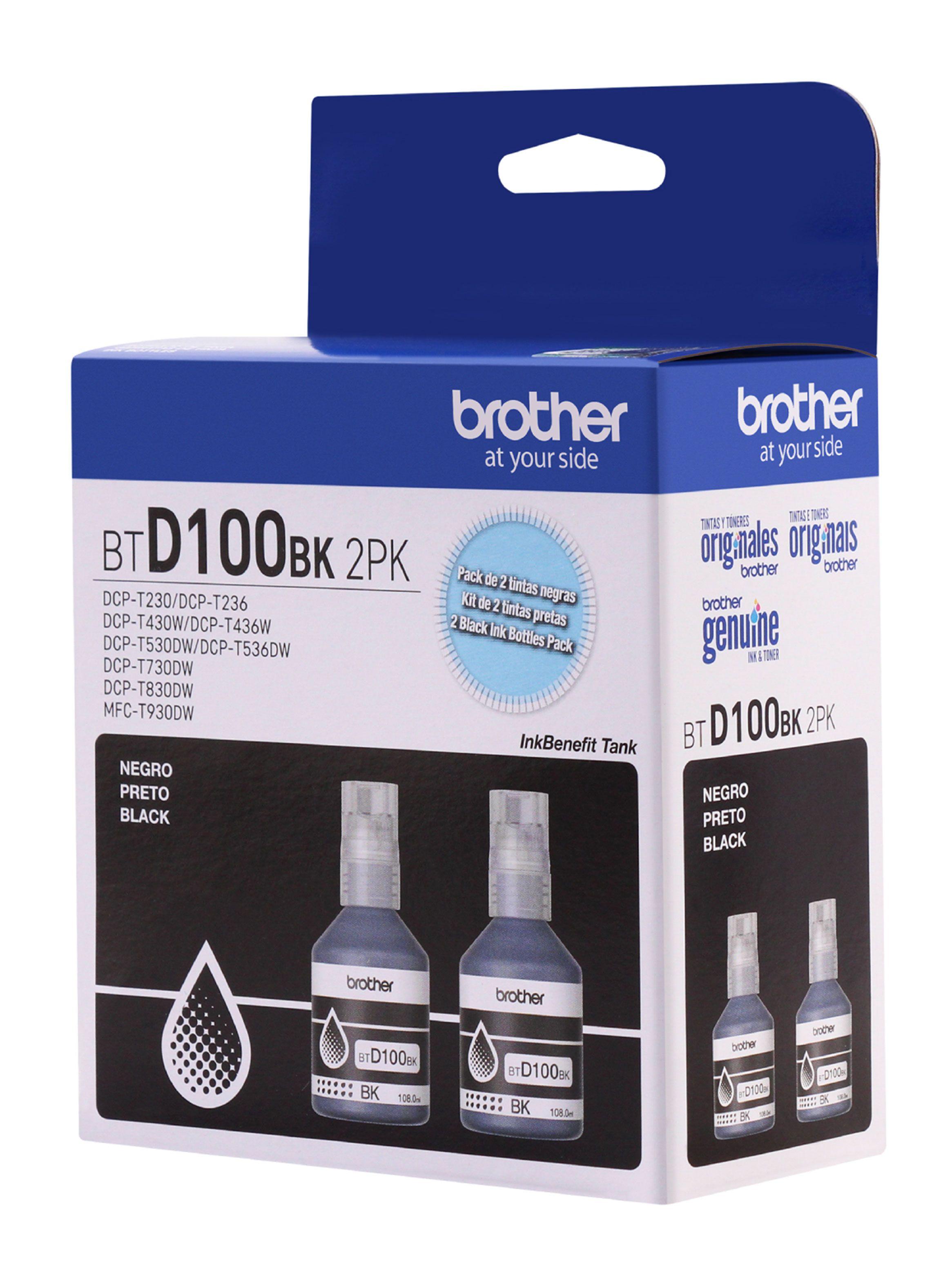 Pack 2 Botellas de Tinta BTD100BK Negro-3