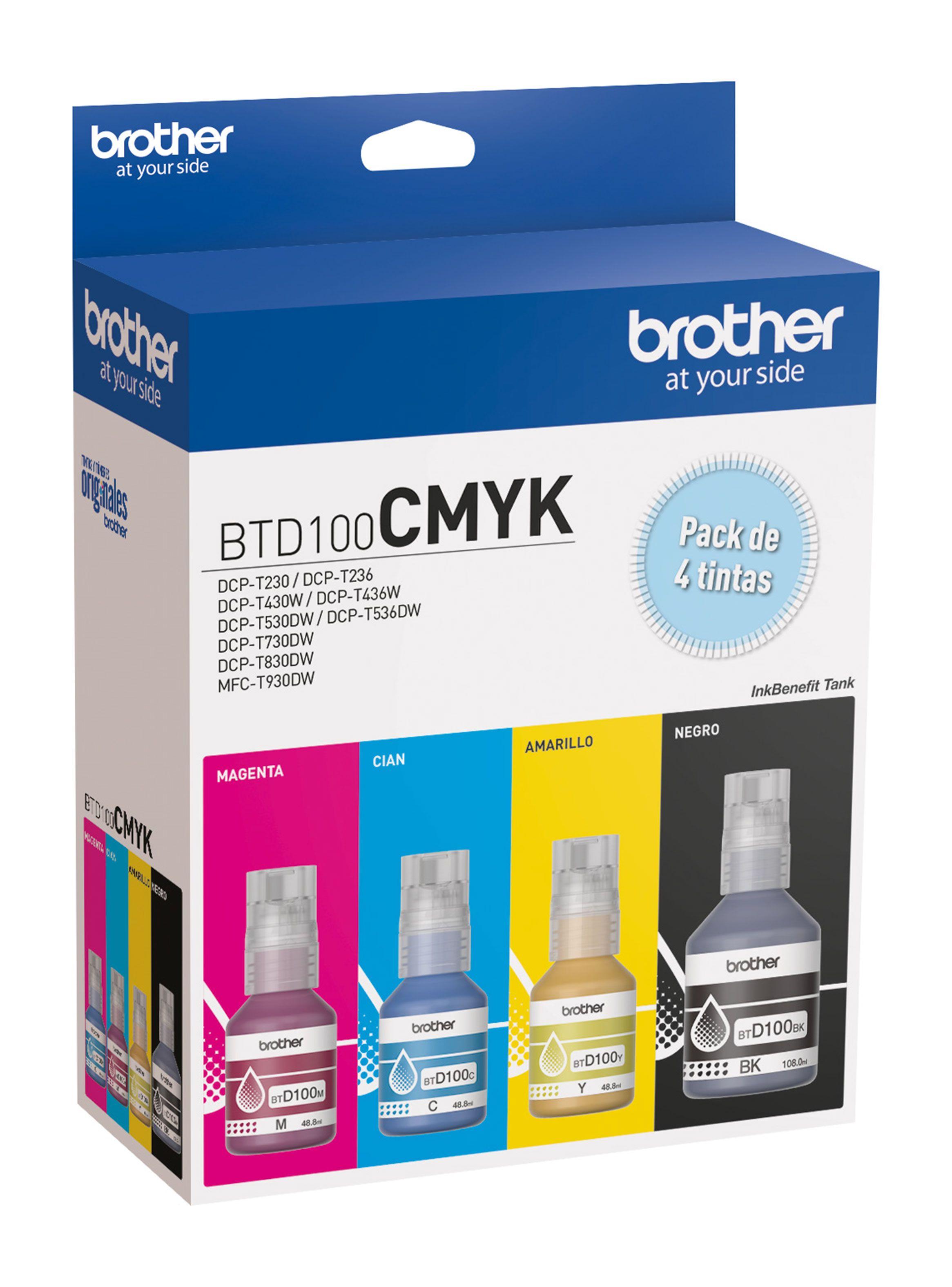 Pack 4 Botellas de Tinta BTD100CMYK-2