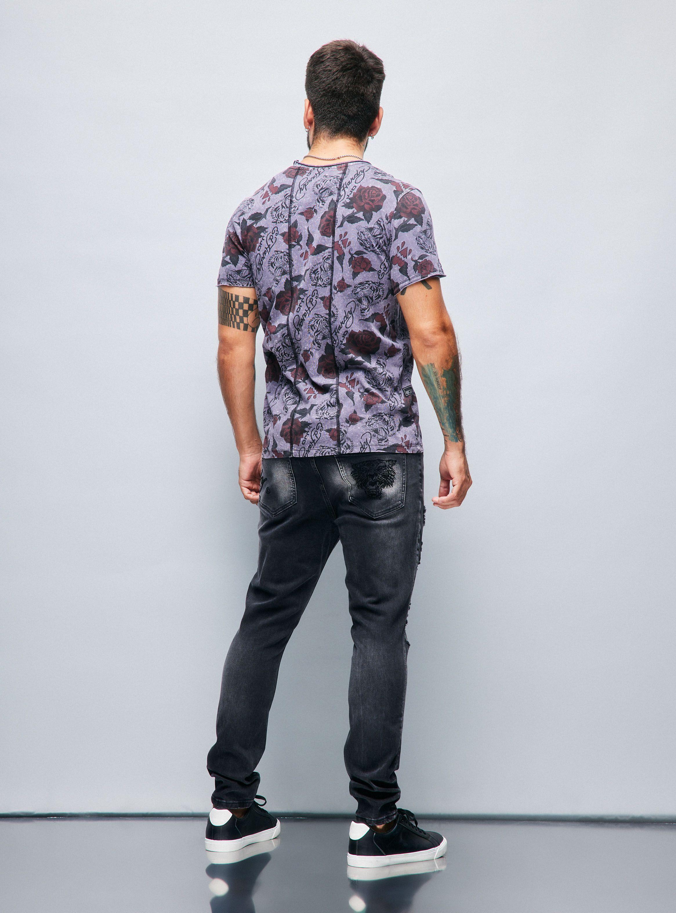 Polera Ed Hardy Full Estampado Lavado Ácido-5
